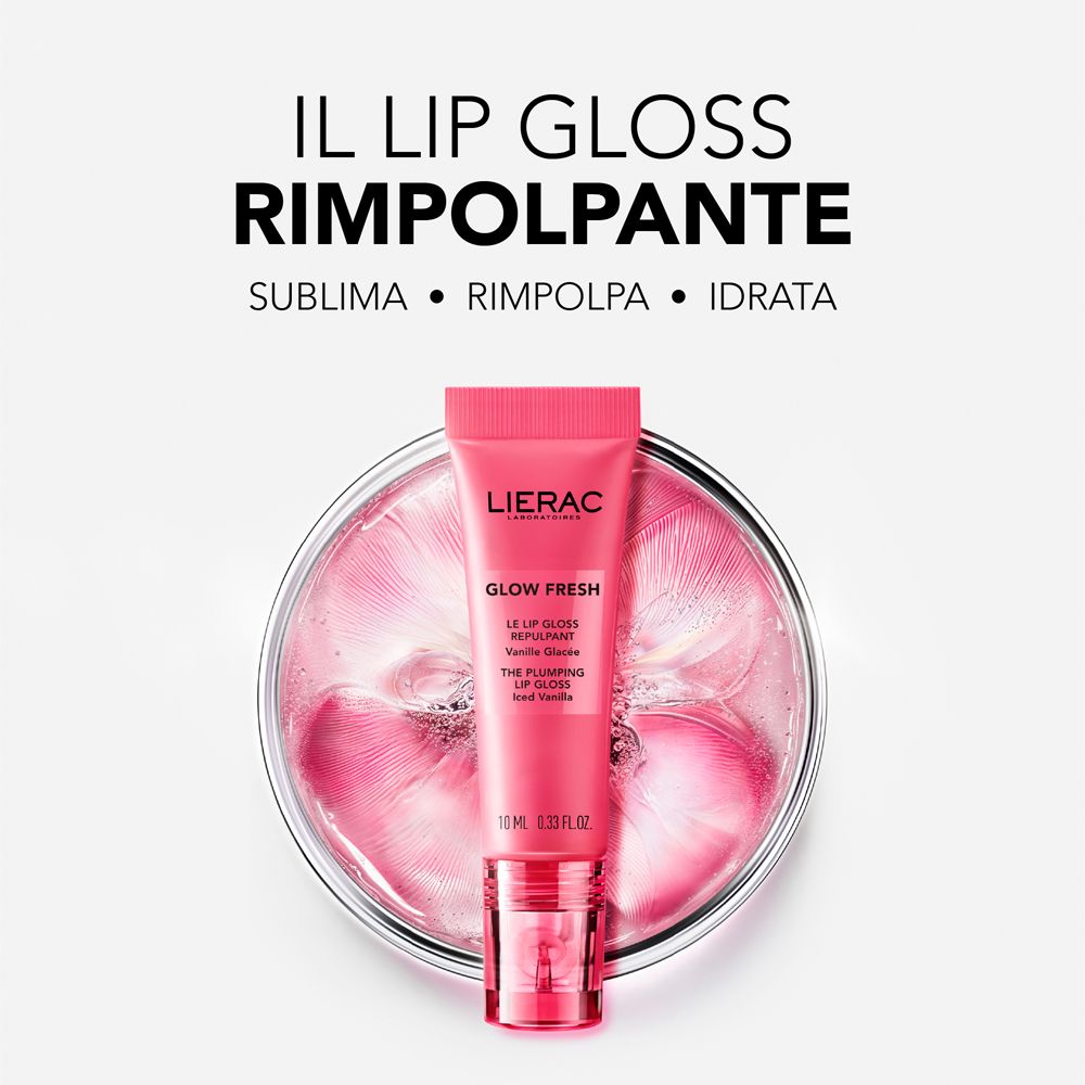 Lierac Glow Fresh Lip Gloss in tubo rosa con applicatore. 10 ml.