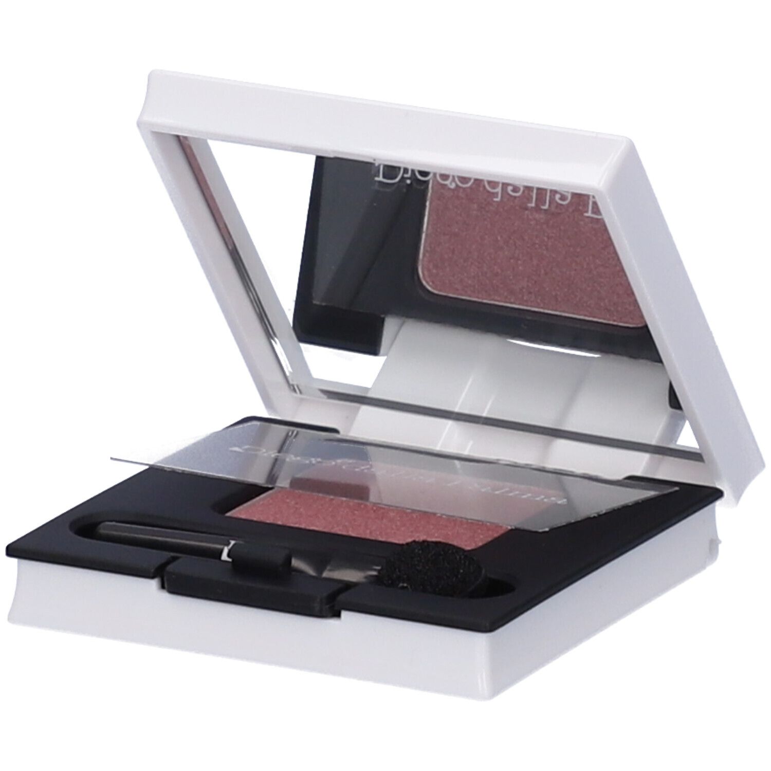 Ombretto compatto rosa. Contenitore bianco con specchio e applicatore. Marca Diego dalla Palma.