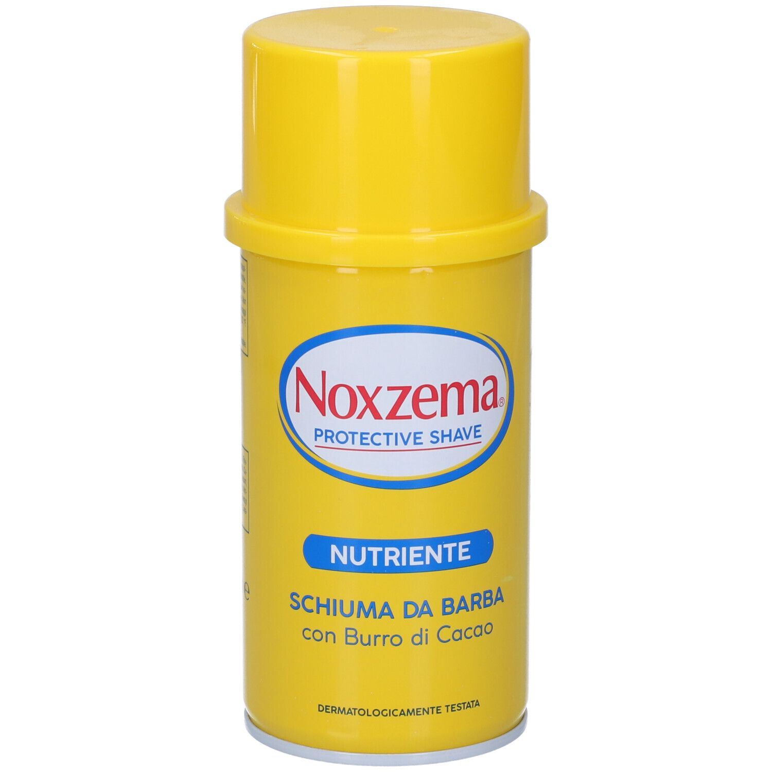 Noxzema Protective Shave Rasier Schaum mit Kakaobutter. Gelber Behälter.