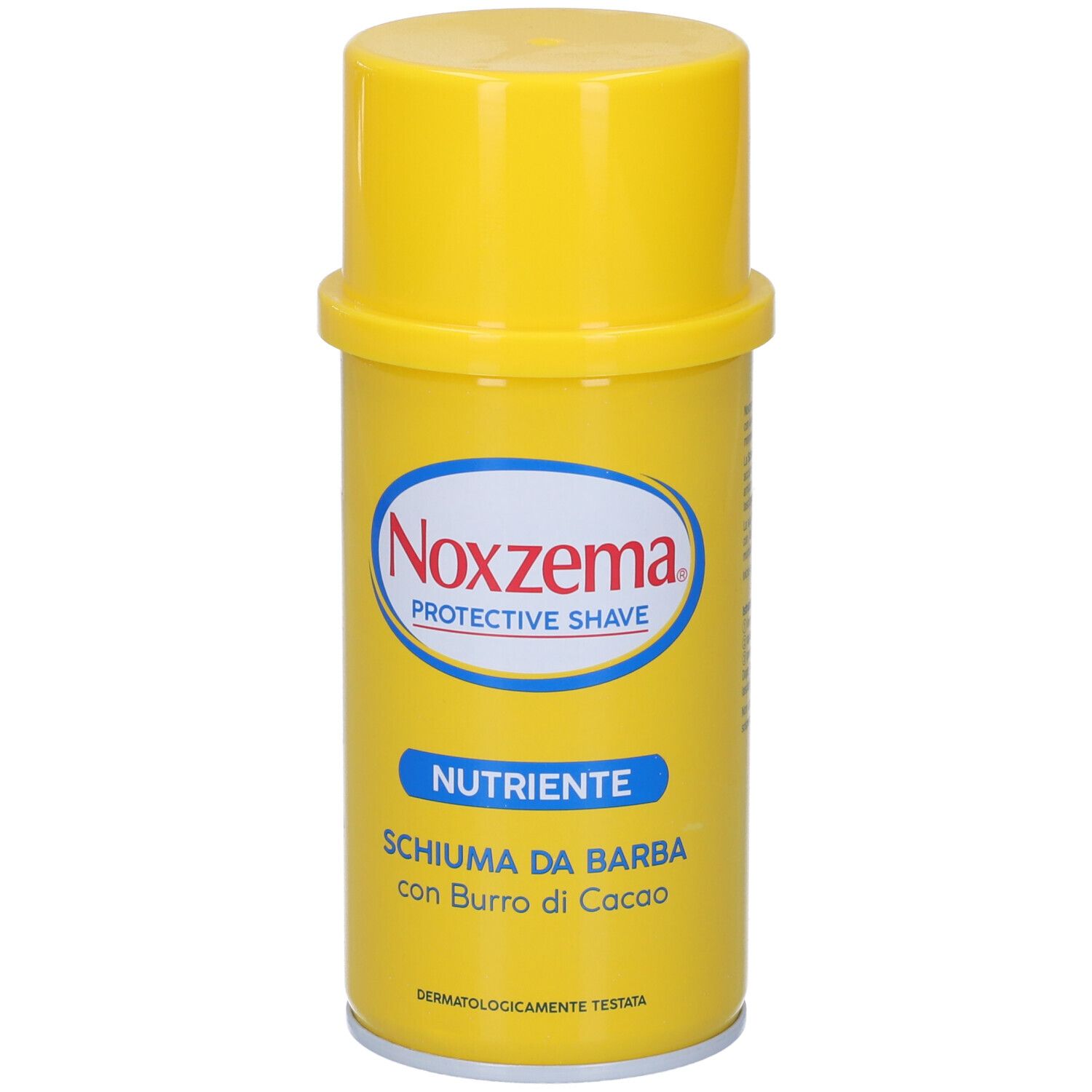 Noxzema Protective Shave Rasierenschaum mit Kakaobutter. Gelber Behälter.