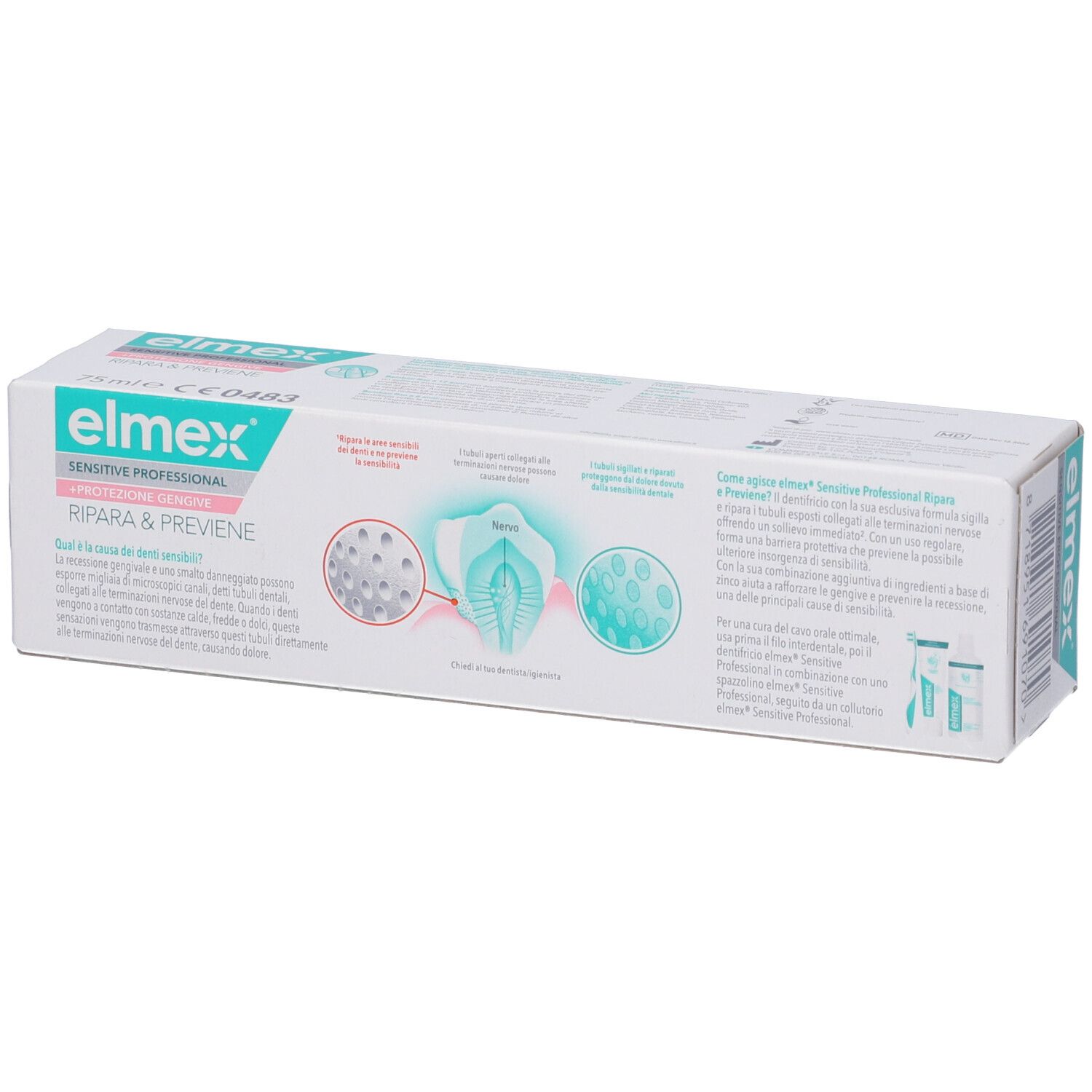 Elmex Sensitive Professional Ripara & Previene Zahnpasta Verpackung.