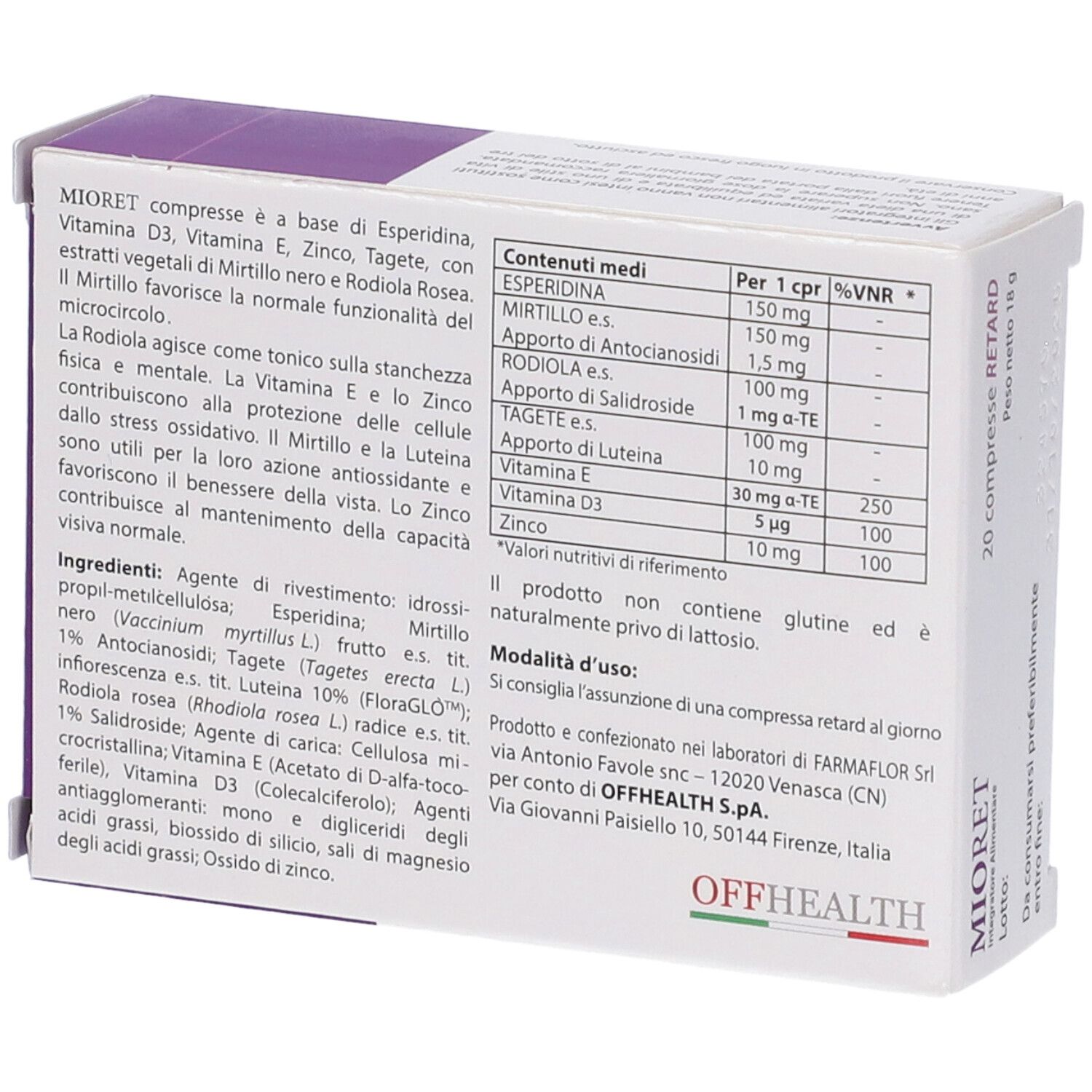 Mioret Mioret Retard Compresse 20 pz | Redcare