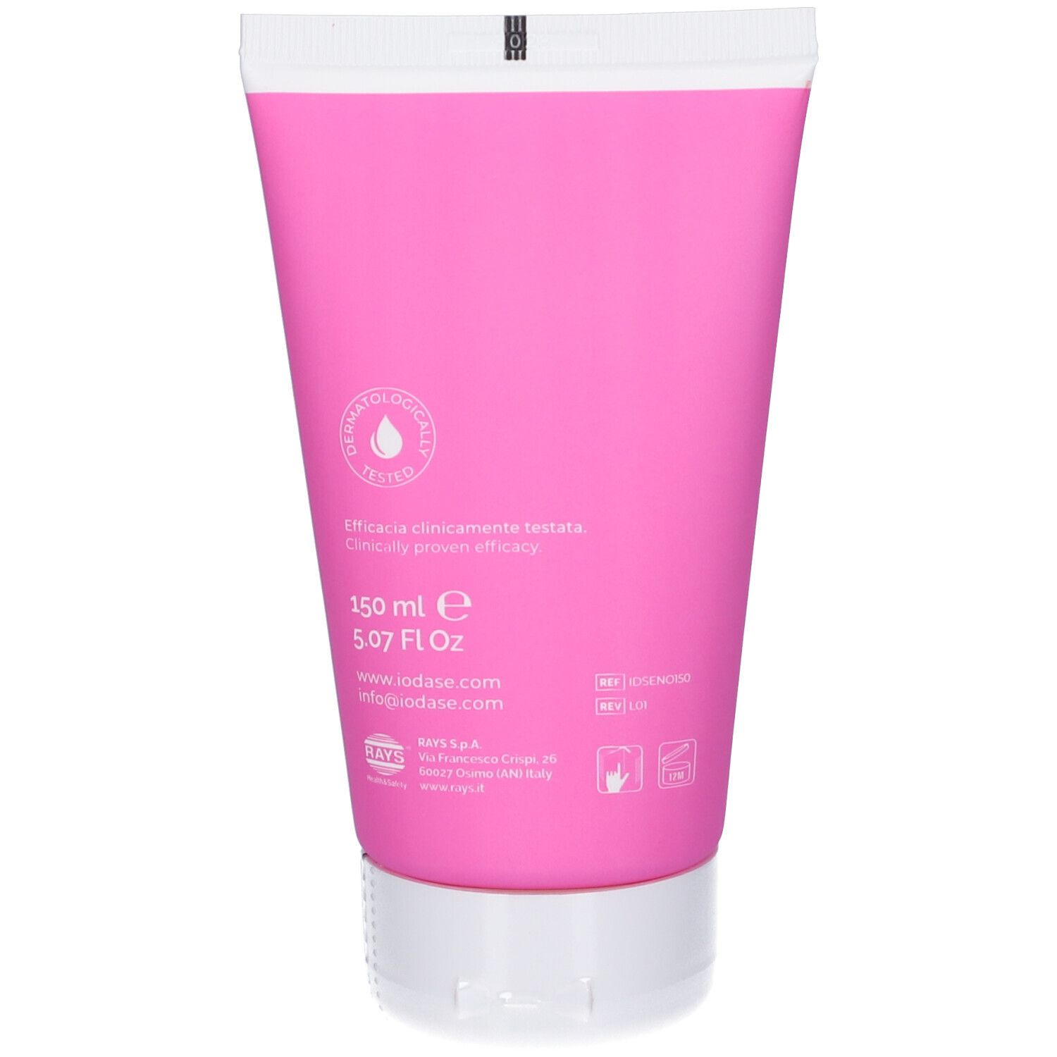Rosa Tube mit 150 ml Feuchtigkeitscreme. Klinisch getestet.