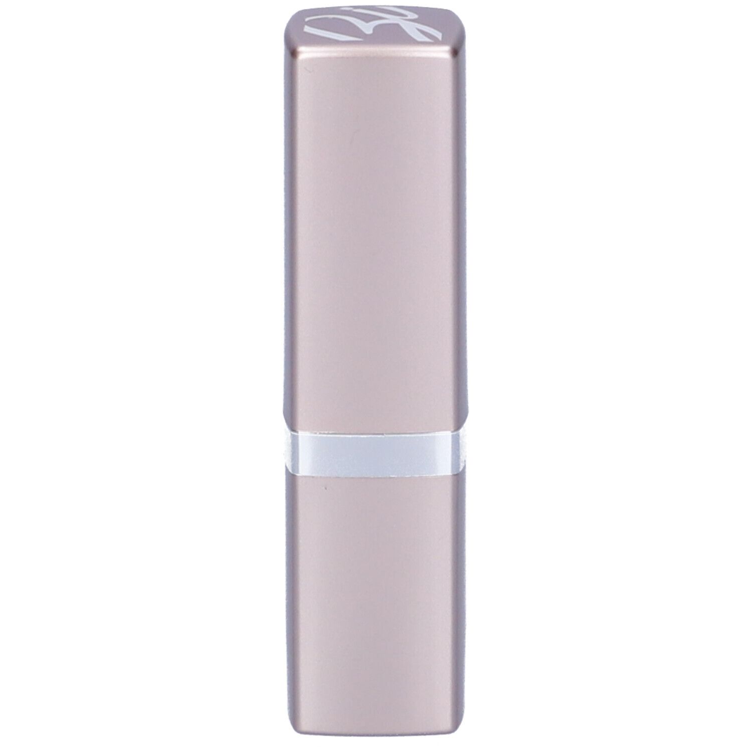 Rossetto chiuso, rosa. Anello argentato. Logo sul coperchio.