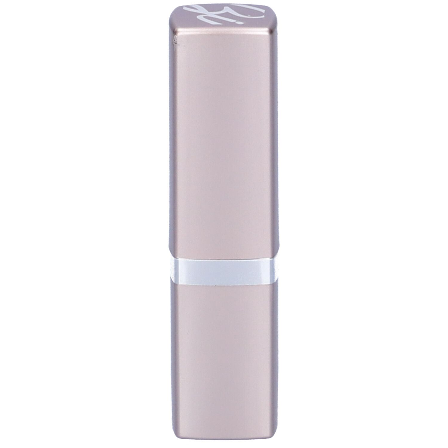 Rossetto chiuso, rosa. Anello argentato. Logo sul coperchio.