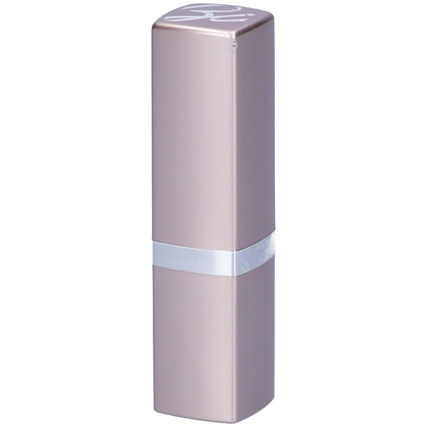 Rossetto chiuso, rosa. Anello argentato. Logo sul coperchio.