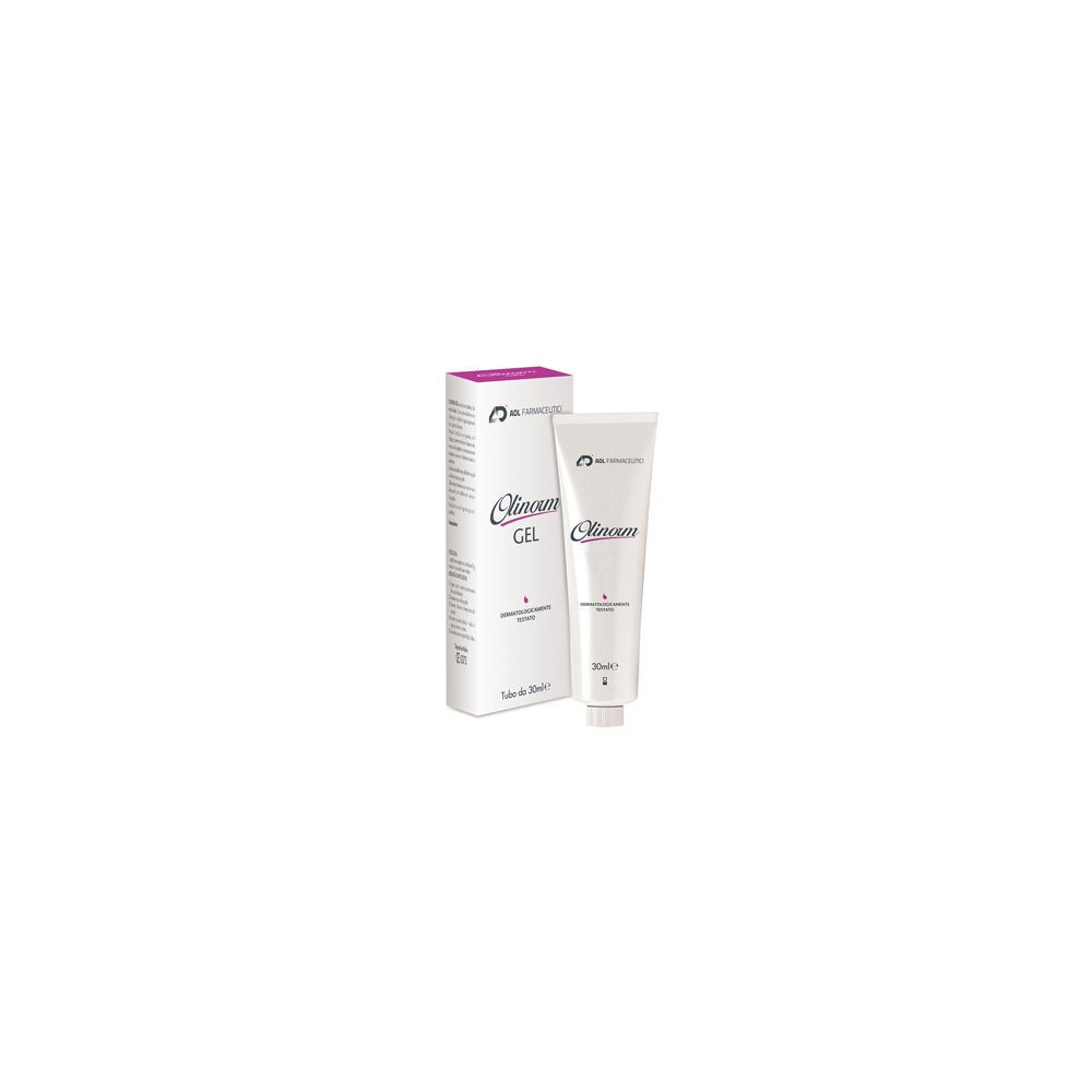 Olinorm Gel Vaginale. Tubo e confezione. Tubo bianco con scritta. Confezione con scritta e logo.