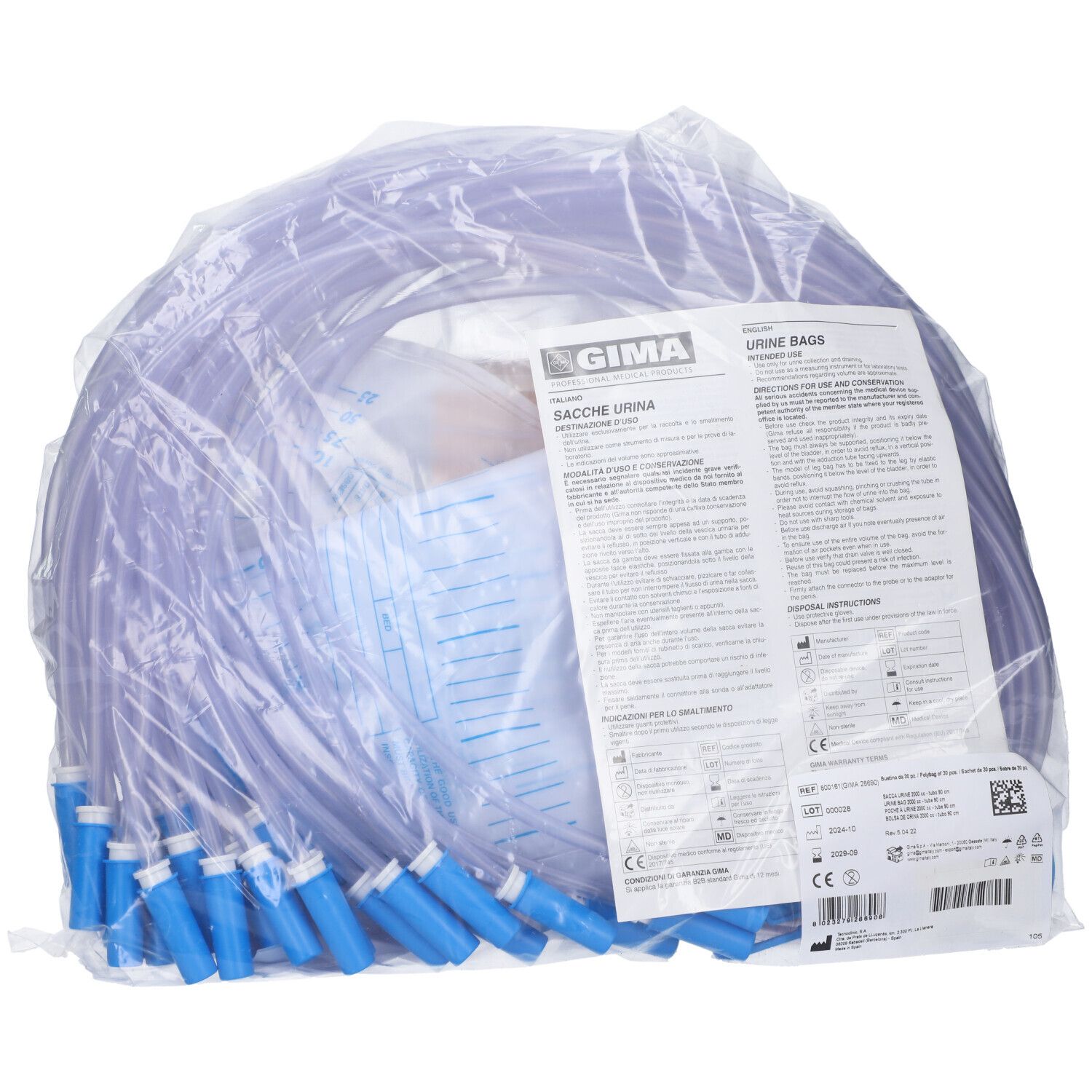 GIMA Sacca Urine 2000 Cc - Tubo 90 Cm