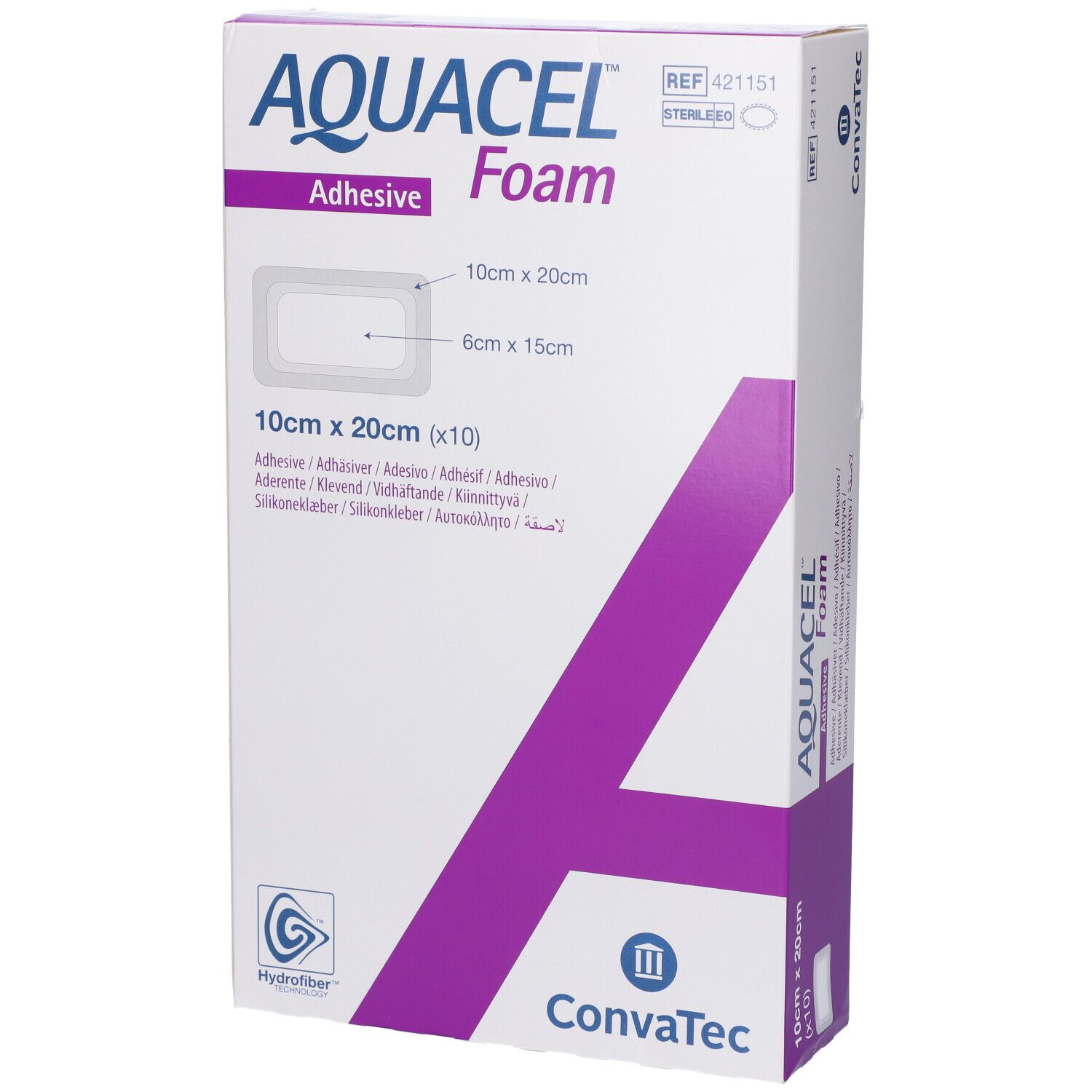 Medicazione Hydrofiber Sterile Adesiva In Schiuma Misura 10x20cm