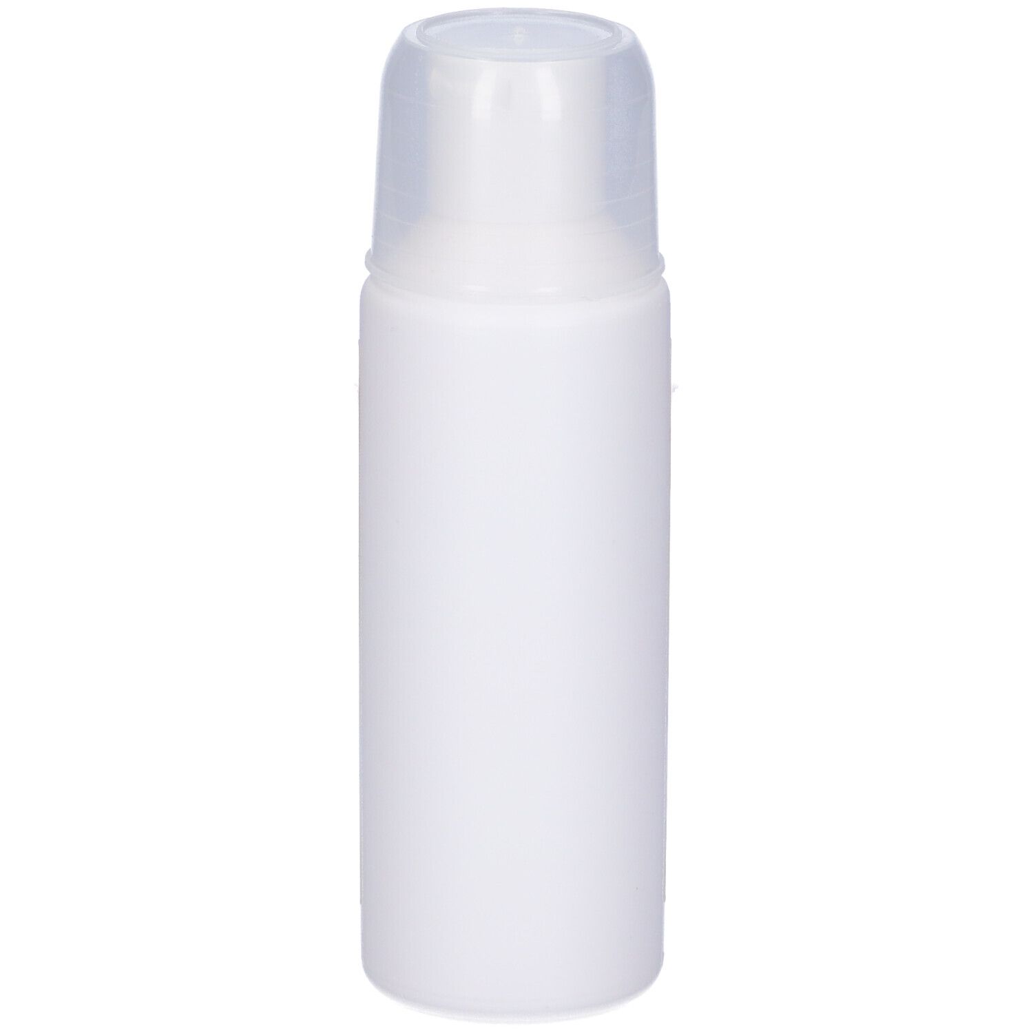 Flacone bianco con tappo trasparente. Nessun'altra caratteristica.