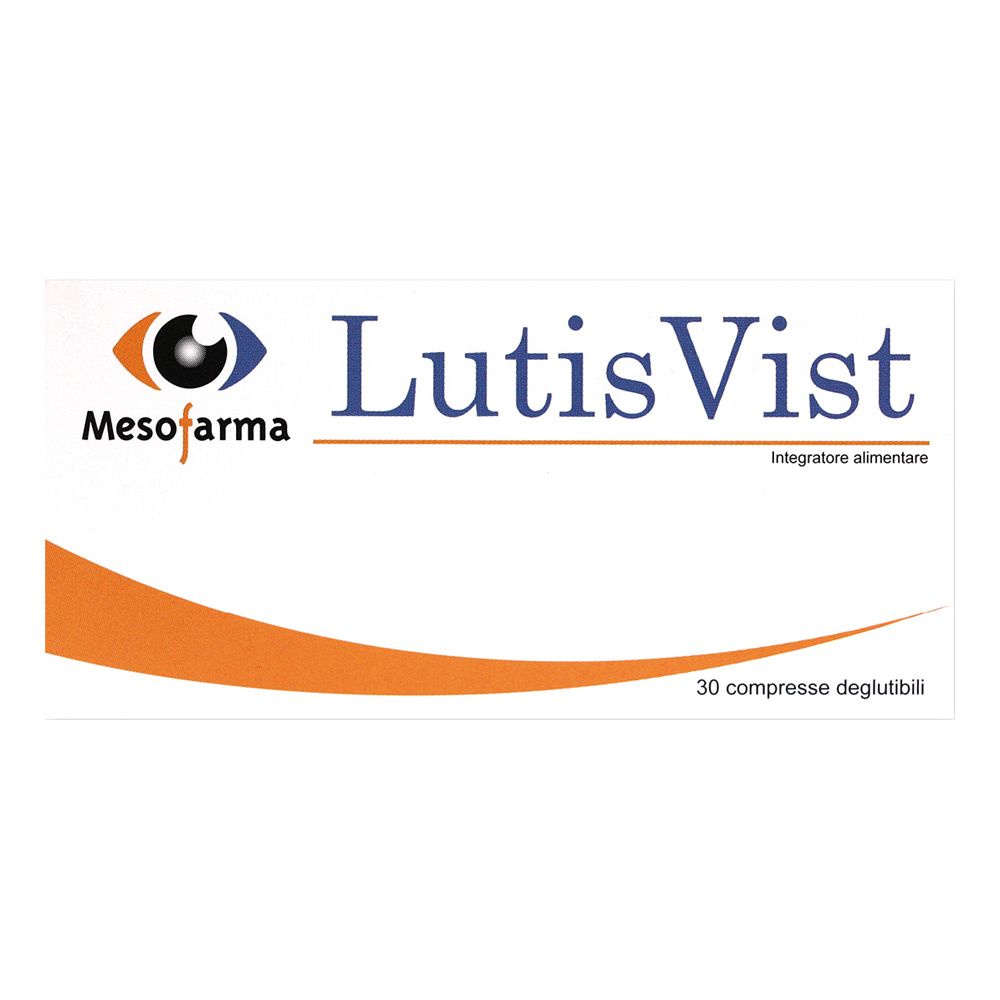 Scatola LutisVist, logo Meso farma. 30 compresse. Integratore alimentare.