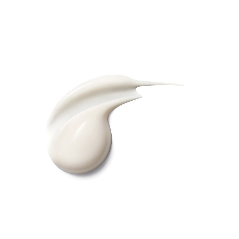 Goccia di crema bianca. Texture liscia. Forma a goccia con punta.