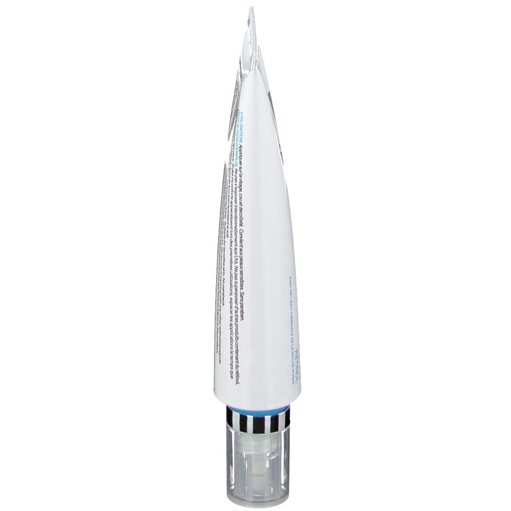 Tubo di Redermic R UV SPF 30 La Roche-Posay. Vista laterale. Tubo bianco con testo.