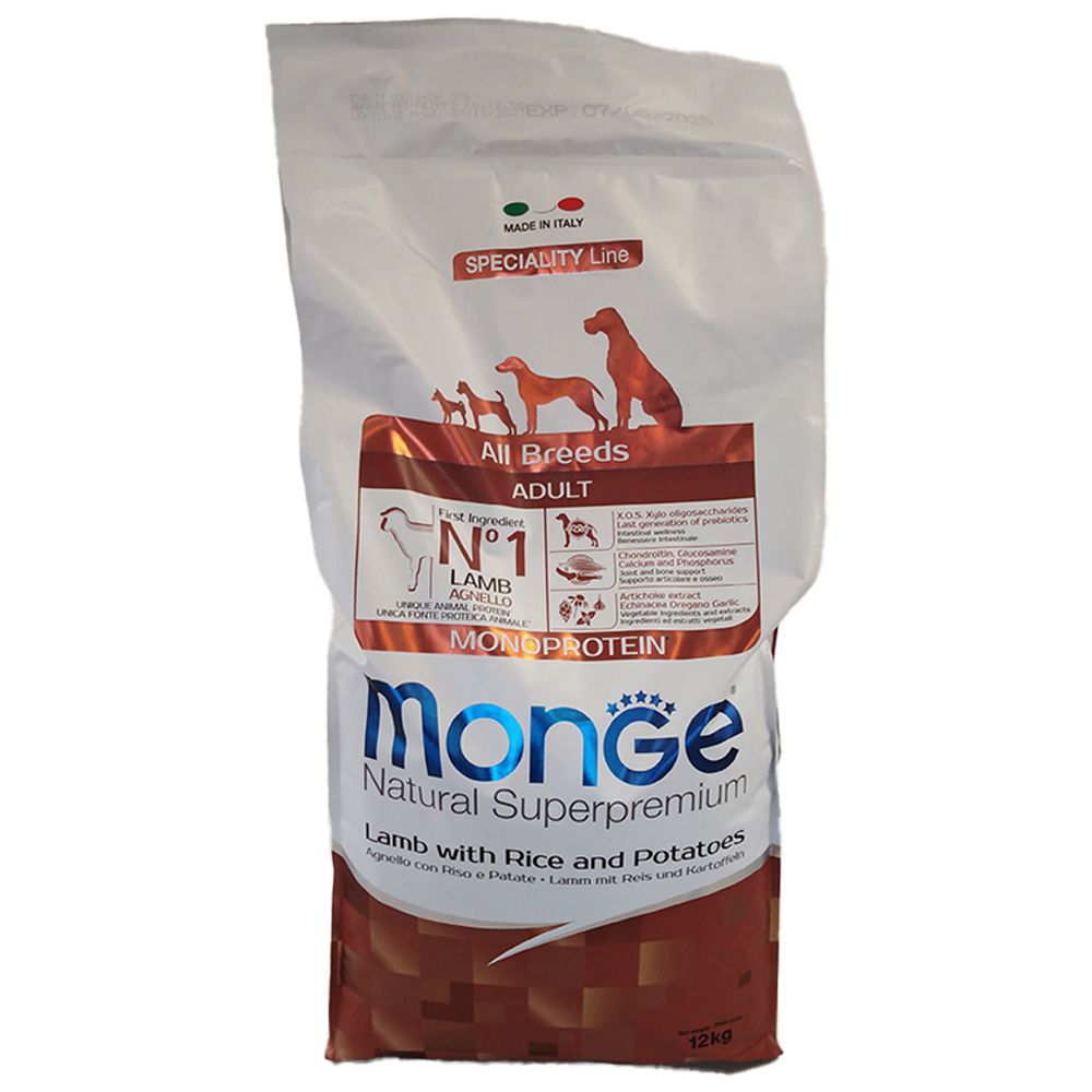 Monge All Breeds Adult Agnello Riso & Patate 12000 g Mangime