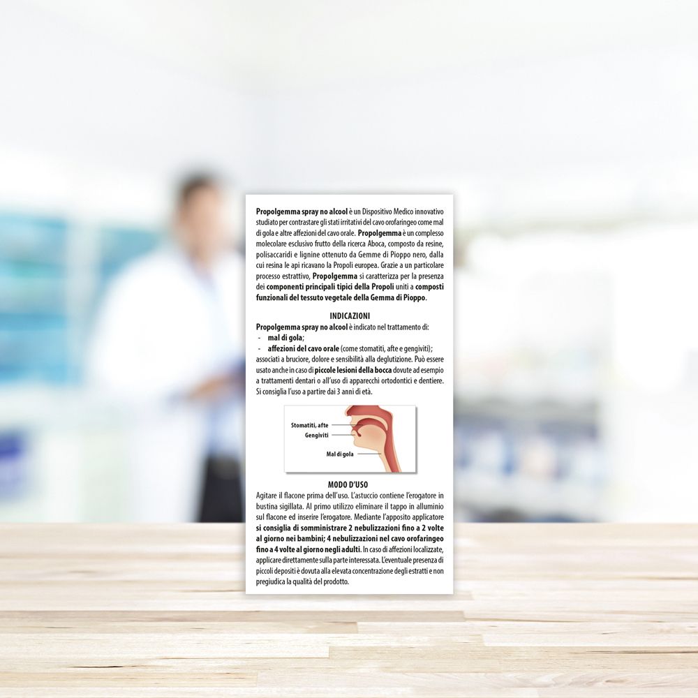 Rückseite der Produktverpackung. Enthält Text, Anweisungen und eine Abbildung. Medizinprodukt.