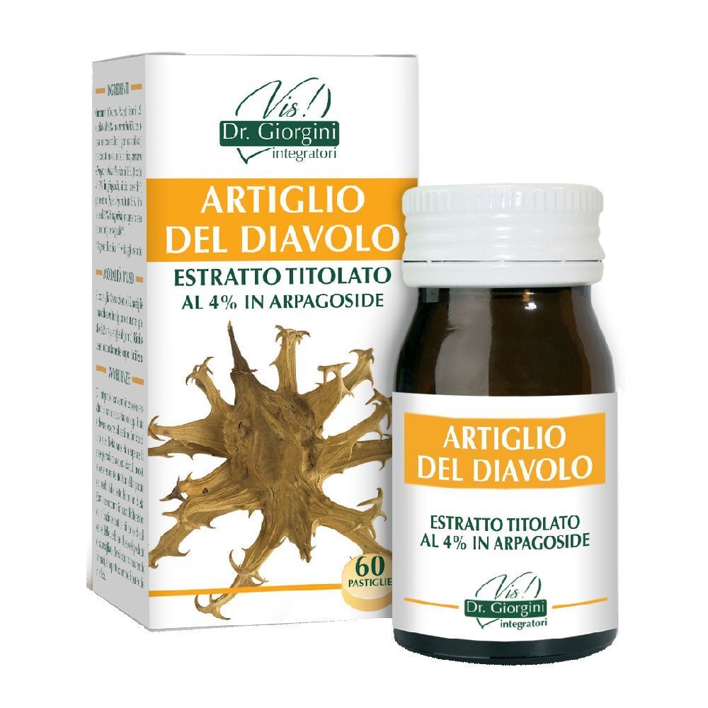 Flacone di vetro marrone con tappo bianco ed etichetta. Scatola con informazioni sul prodotto e immagine della pianta.