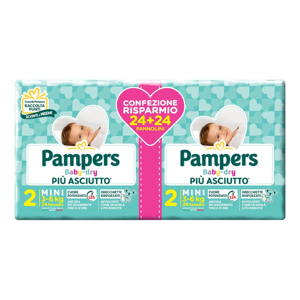 Pampers Baby-dry Mutandino 2 (3-6 Kg) 48 pz Pannolini