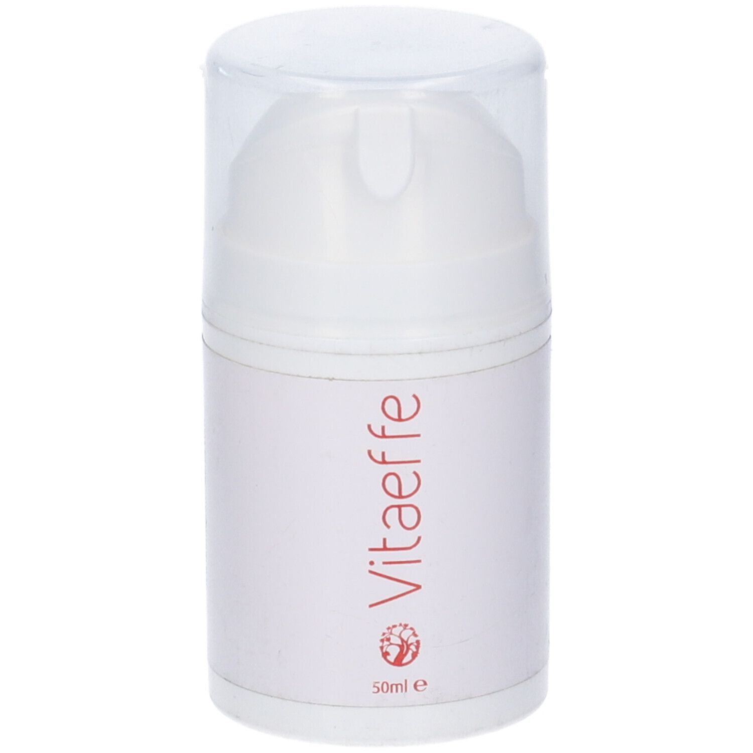 Flacone bianco con scritta rossa Vitaeffe e 50ml. Tappo trasparente. Confezione del prodotto.