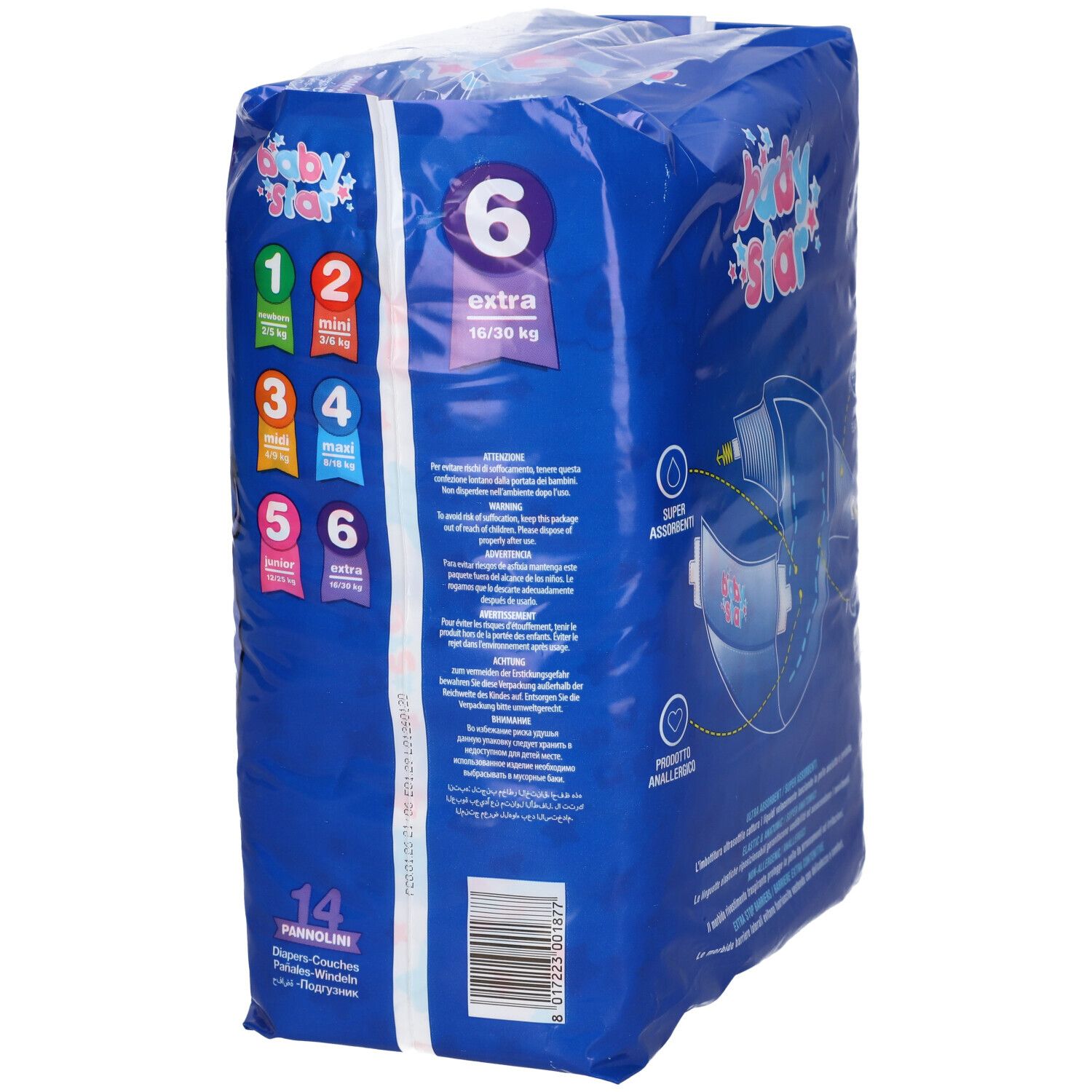 Babystar Windel 16/30kg T6 14 Stück Babystar