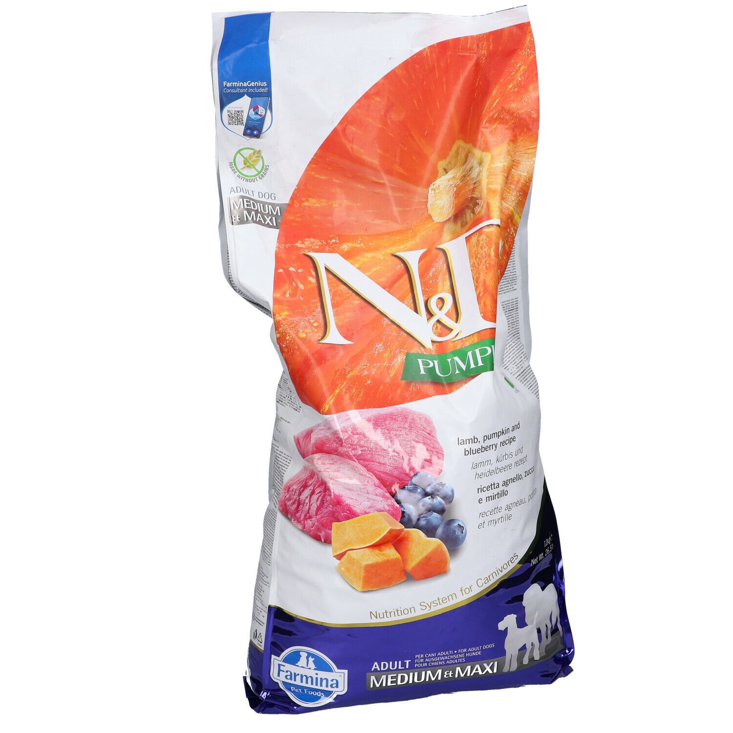 Farmina® N&D Pumpkin Lamb & Blueberry Adult Medium & Maxi 12000 g - Redcare