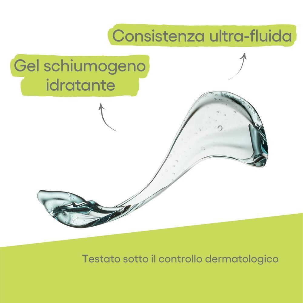 A-DERMA PHYS-AC. Consistenza ultra-fluida. Gel schiumogeno idratante. Testato sotto controllo dermatologico.