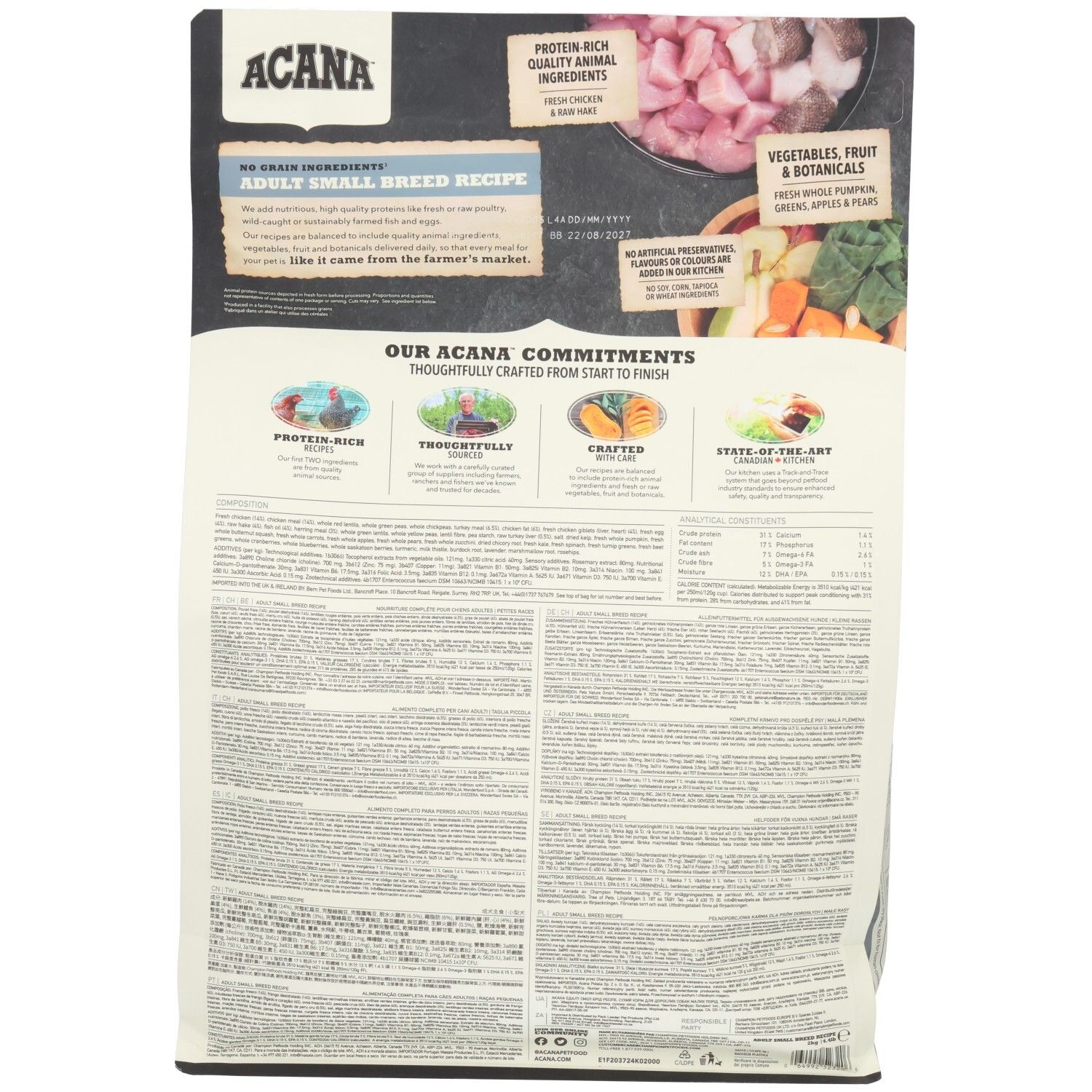 Acana Pienso para Perros Adultos de Raza Pequeña de Pollo (Perros , Comida , Pienso) - 2 Kg2