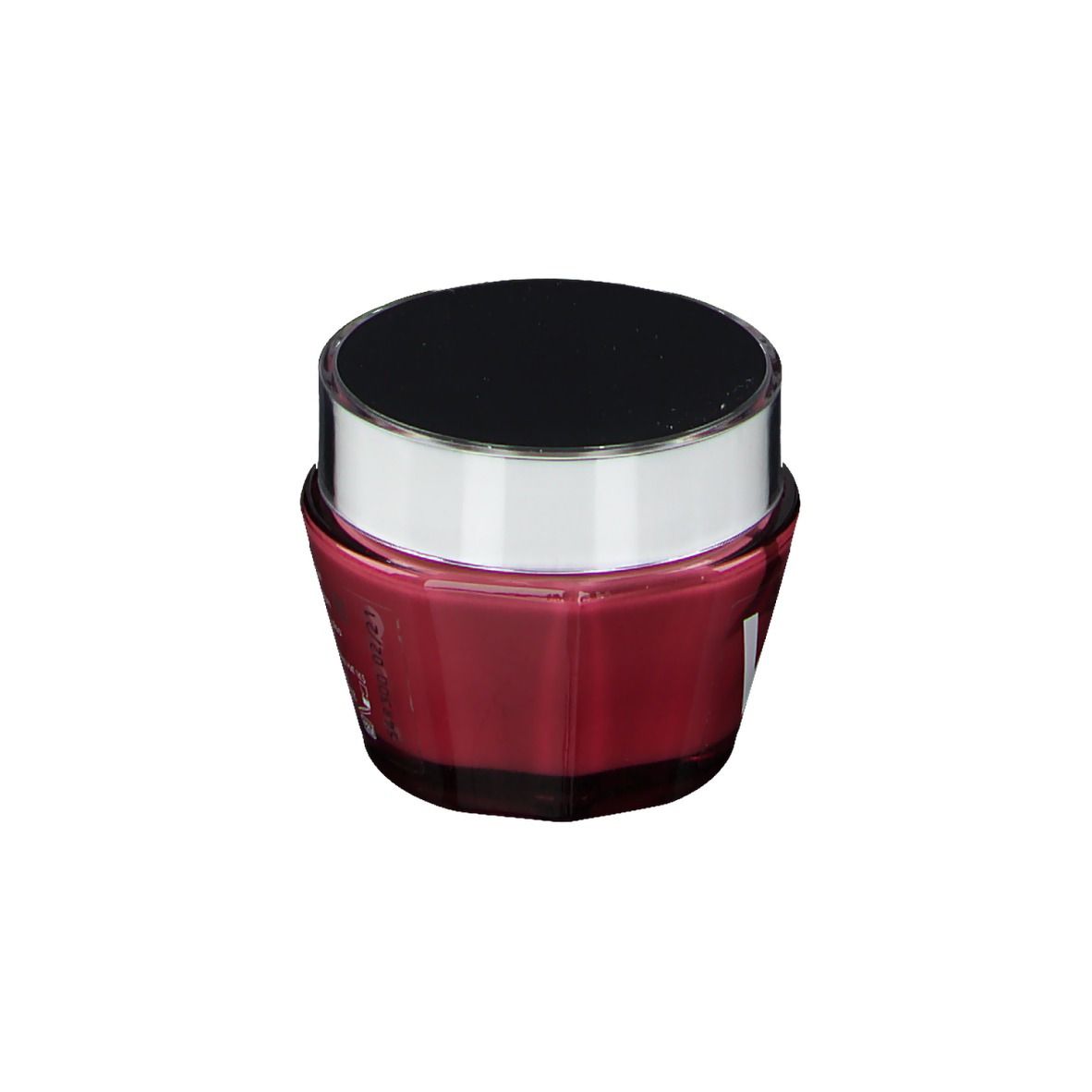 Rosa Creme-Tiegel mit schwarzem Deckel und silbernem Rand. VICHY und IDÉALIA-Logo auf der Vorderseite.