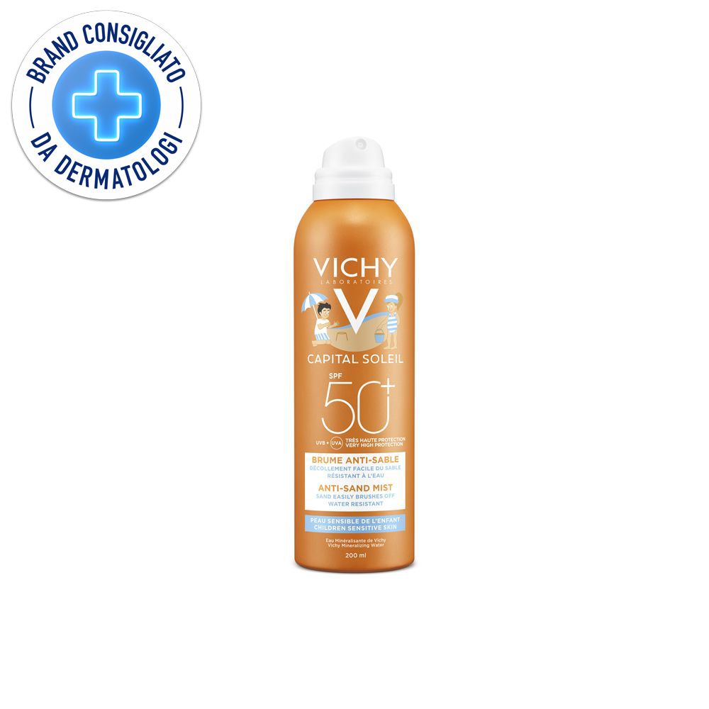 Vichy Capital Soleil Spray Anti-sabbia per bambini SPF 50+ Protezione elevata 200 ml
