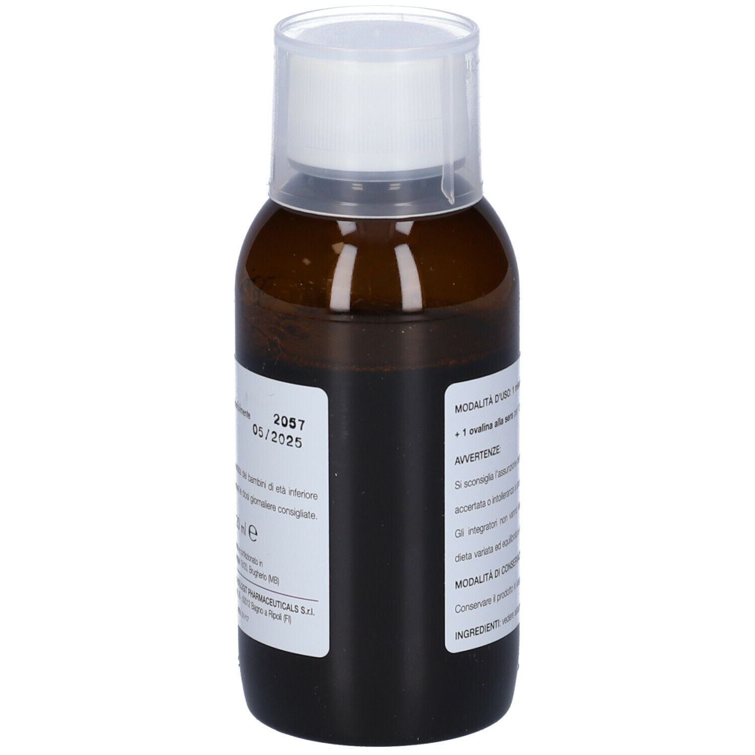 Flacone marrone, tappo bianco. Scritta: RENALIT-combi, 120 ml. Marchio: Bio-Stilogt Pharmaceuticals.