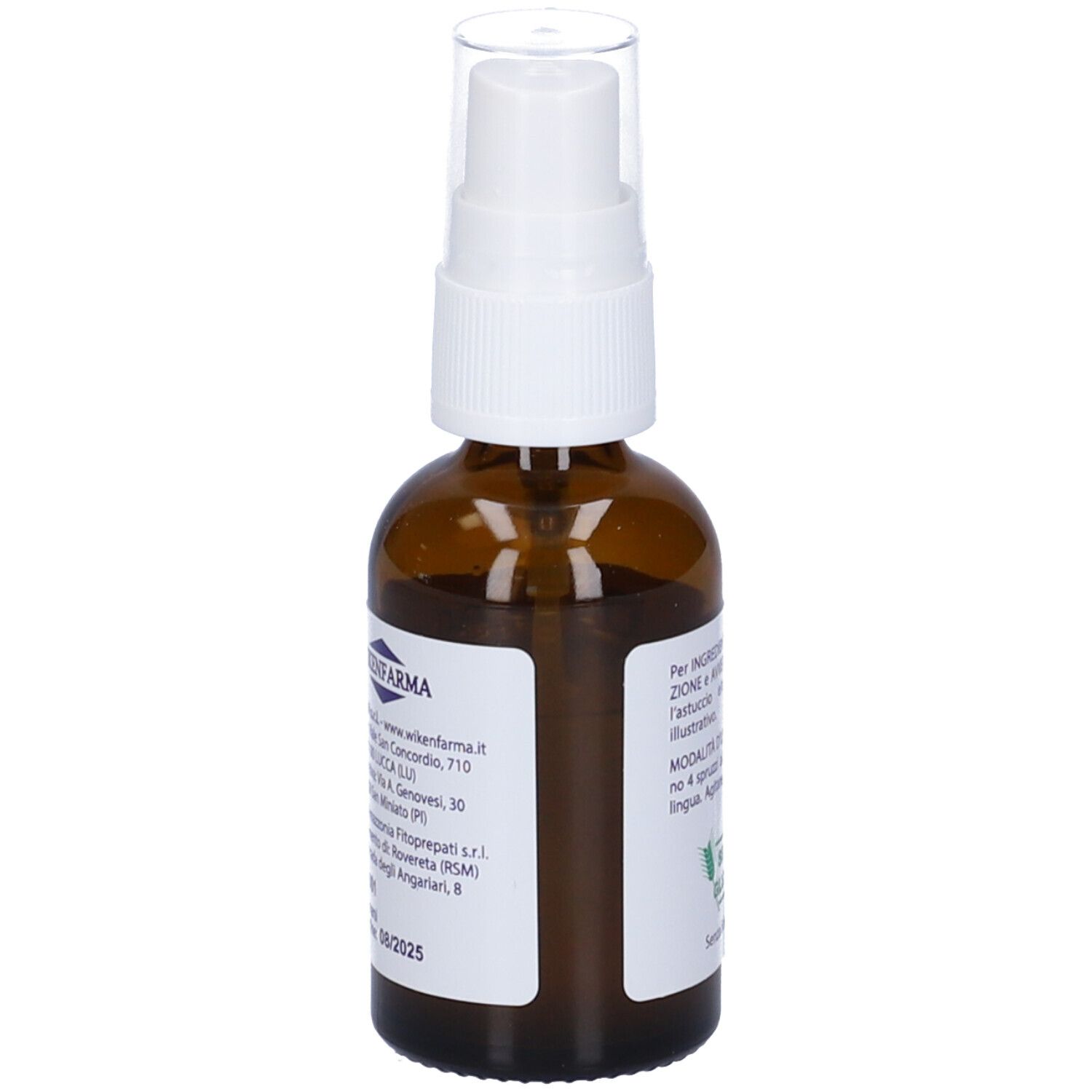 Flacone spray marrone con erogatore bianco. Scritta: DiviKen spray, 21 ml, integratore con Vit. D3 & K2.