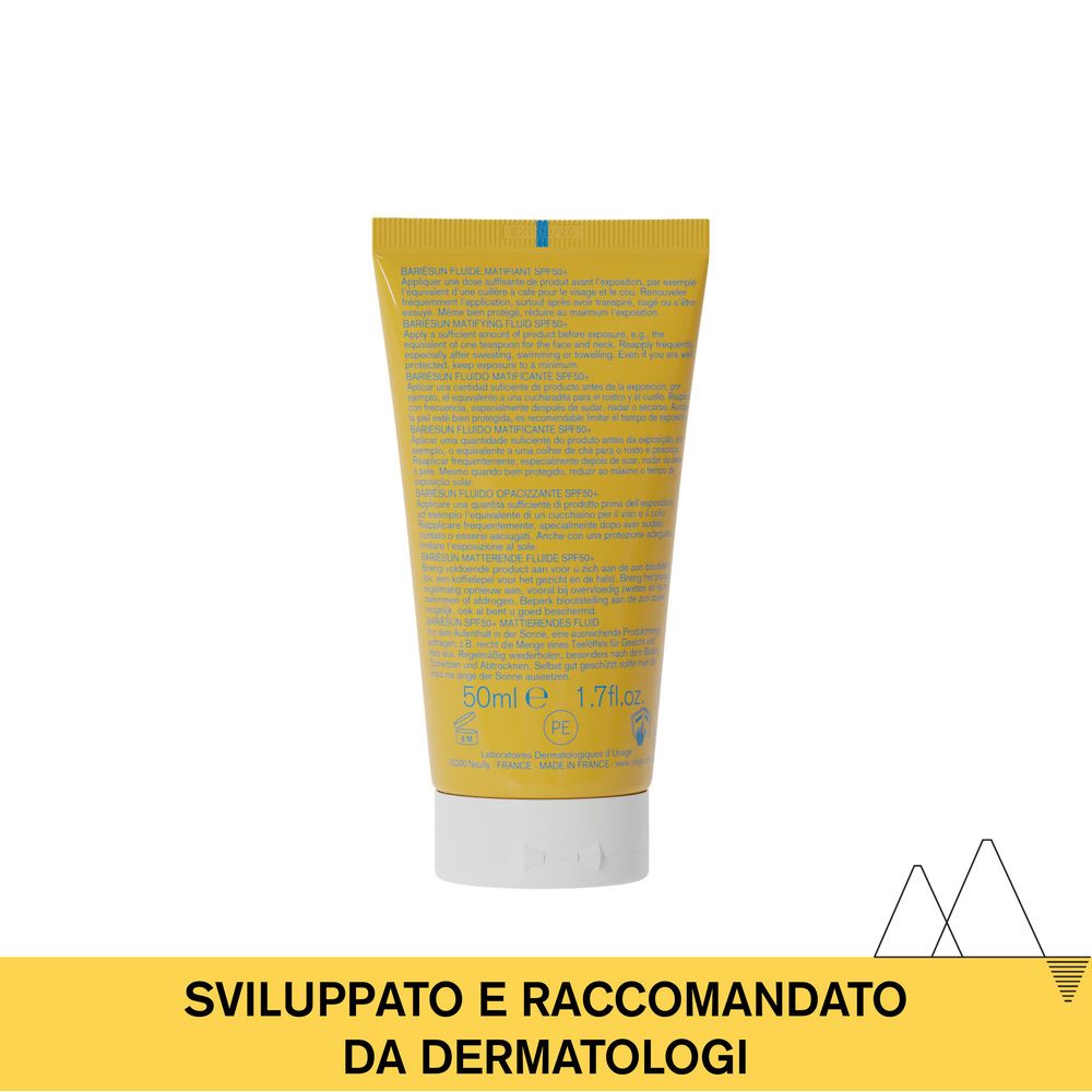 Retro del tubo giallo. Testo multilingue. Sfondo bianco.