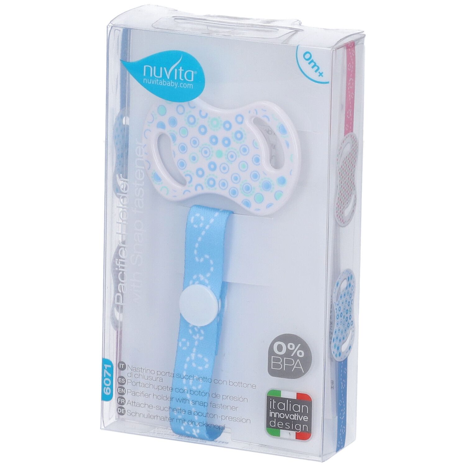 Nuvita Nastrino Porta Succhietto Con Bottone Blu