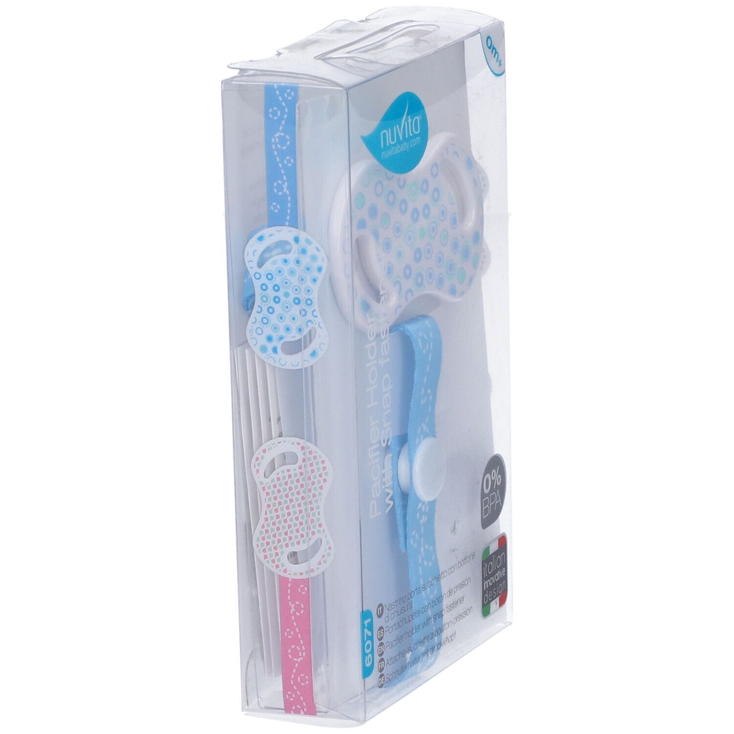 Nuvita Nastrino Porta Succhietto Con Bottone Blu 1 pz Succhietti view 2