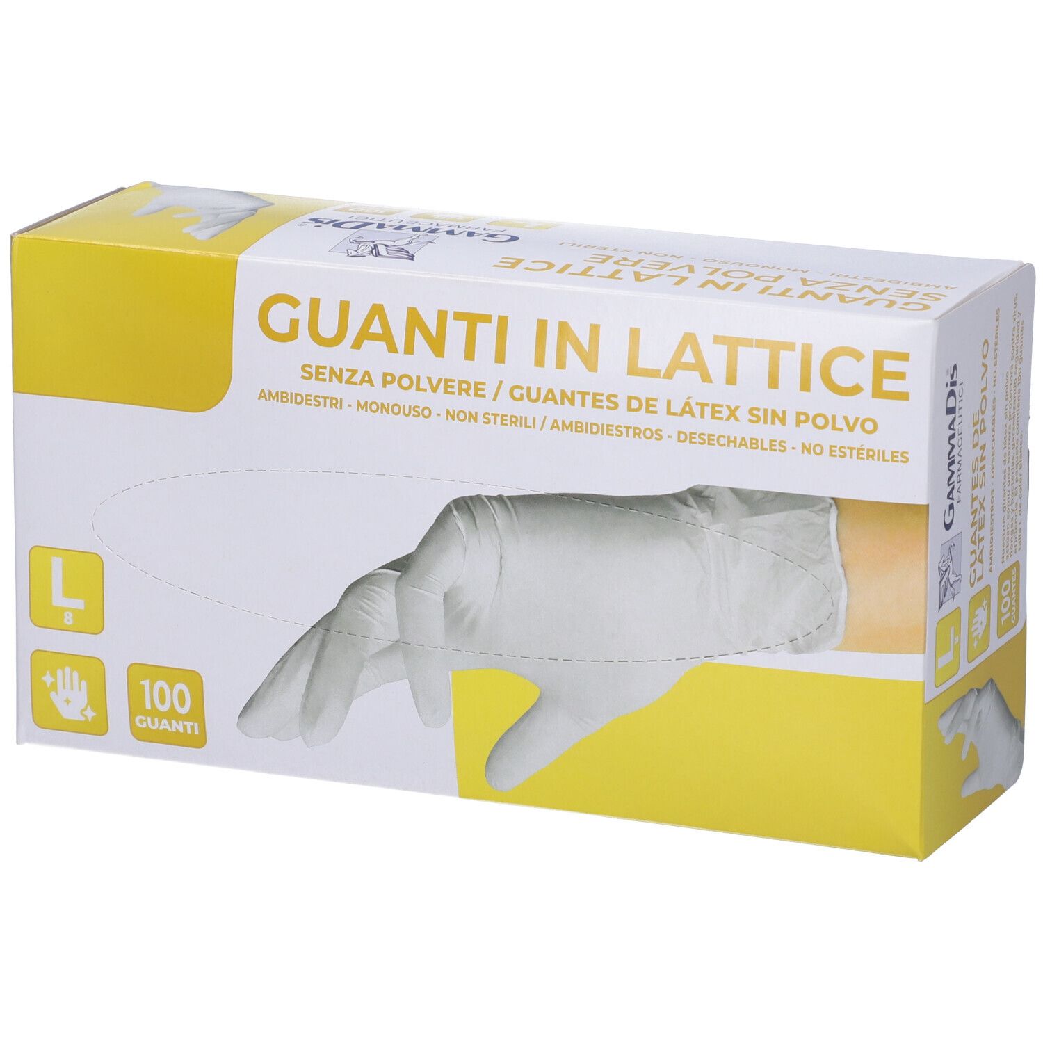 Gammadis Guanti Latt S/Polv L 100 St Handschuhe