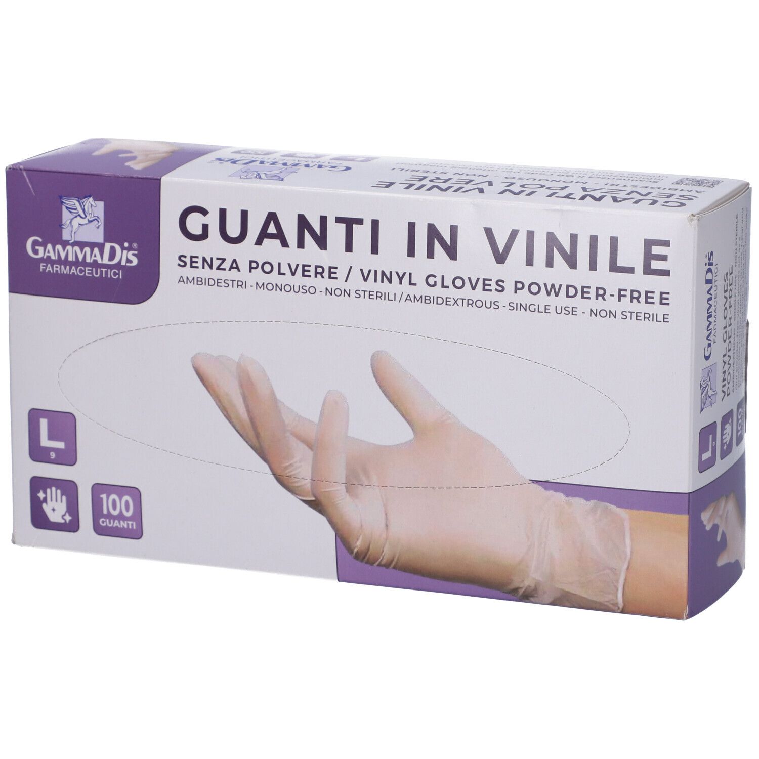 Gammadis Guanti in Vinile Senza Polvere Taglia Large 100 Pezzi