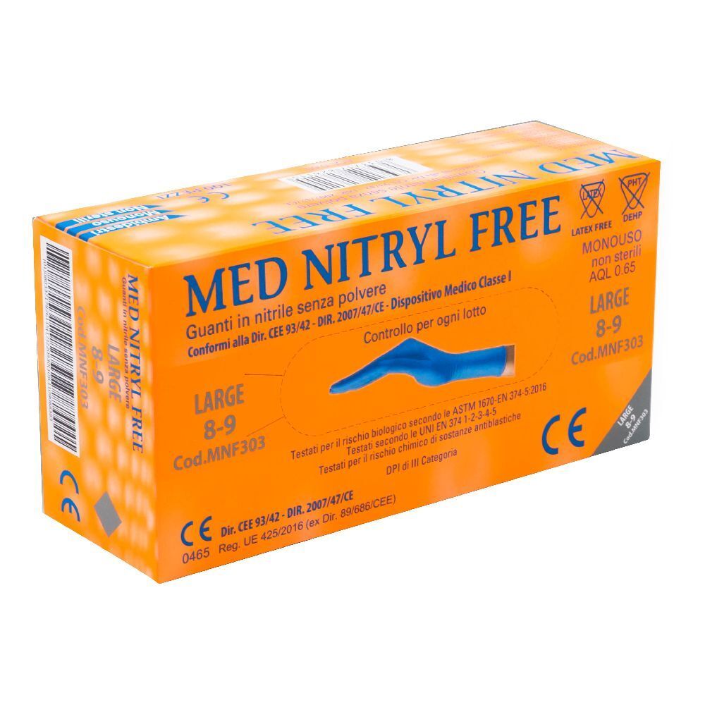 Guanti Nitrile Senza Polvere Medium 100 Pezzi