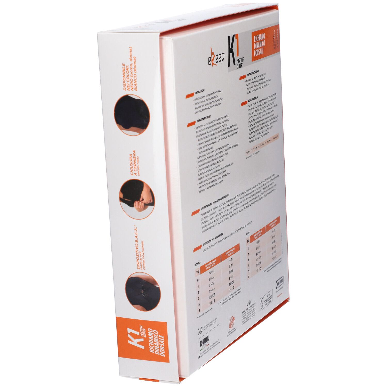 Verpackung für ein Knie-Bandage-Produkt.