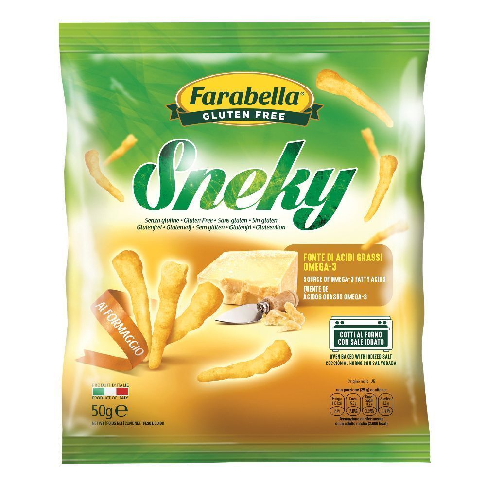 Farabella Snack Sneky Al Formaggio Senza Glutine, 50G - Immagine 4