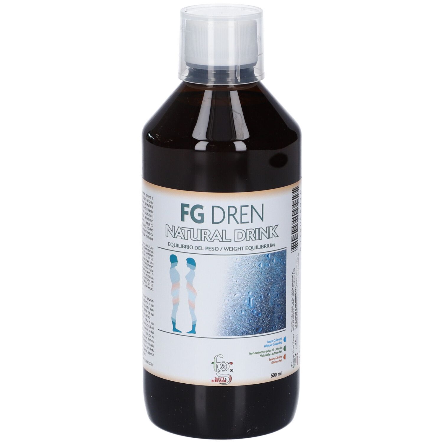 F&G Salute & Benessere Verde/Nero/Pesca Integratore Fg Dren Drenante Con 16 Piante, 500Ml - Immagine 5