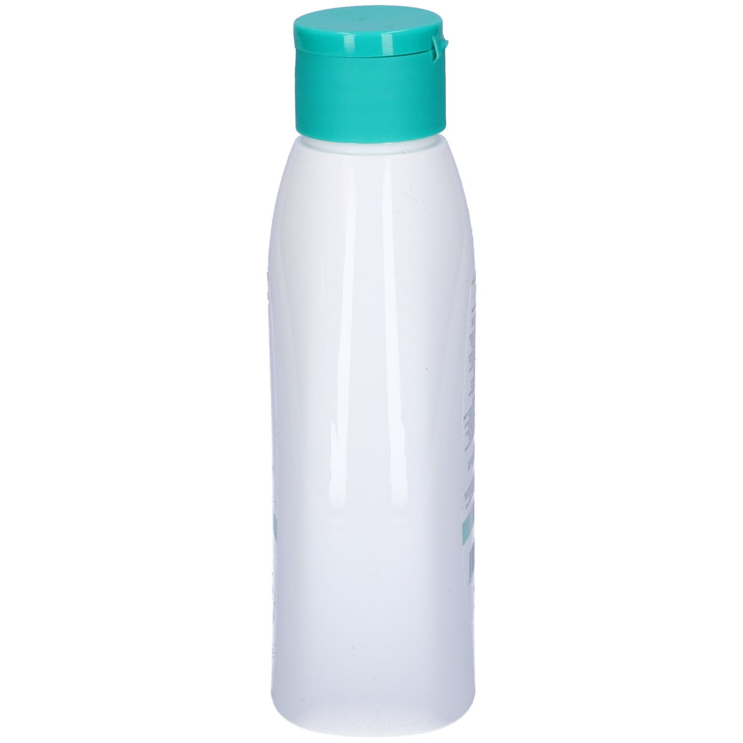Flacone bianco sottile con tappo verde. Nessun altro dettaglio visibile.