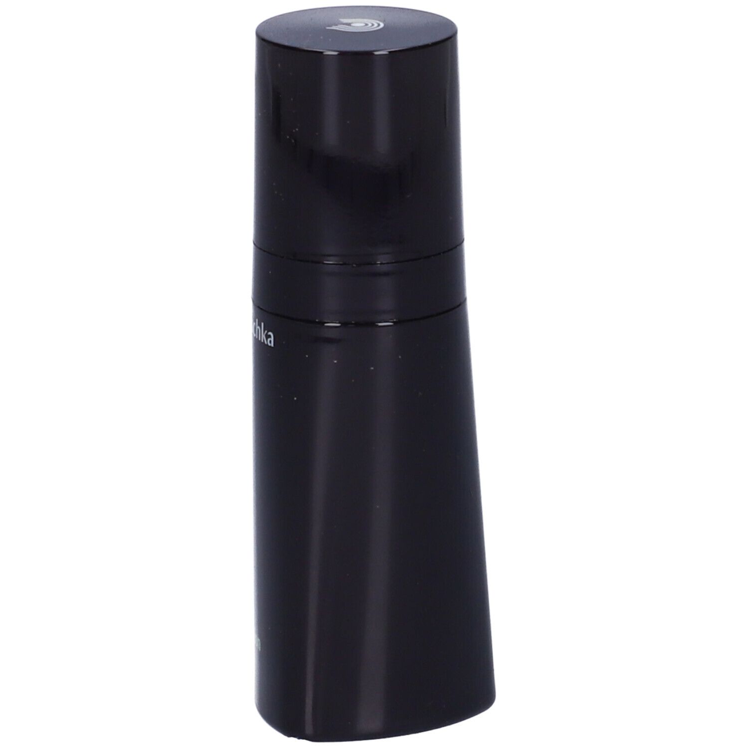 Flacone nero con tappo rotondo. Scritta: Dr. Hauschka. Prodotto: Foundation.