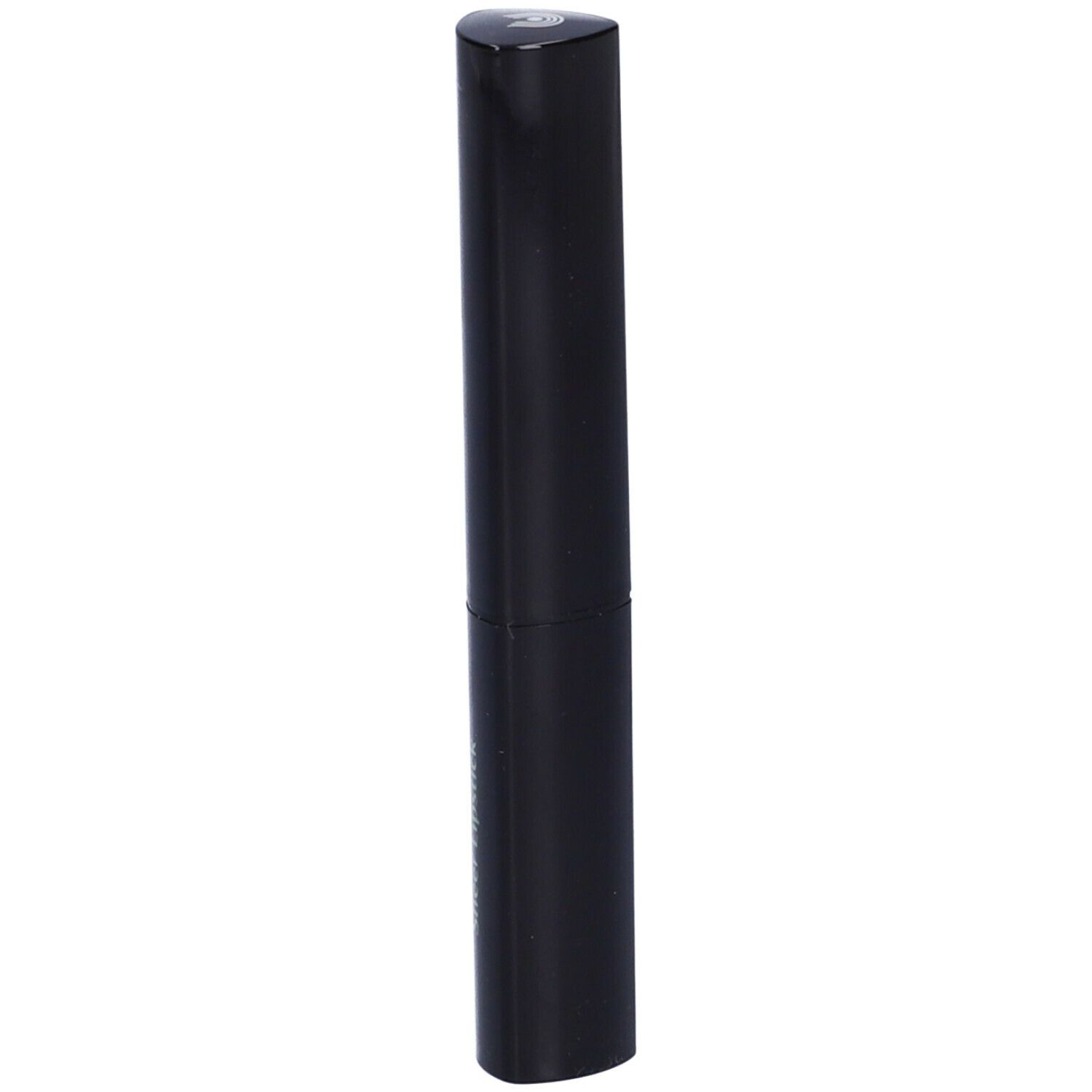 Rossetto nero di forma allungata. Parte superiore con punta triangolare. Nessun altro dettaglio.