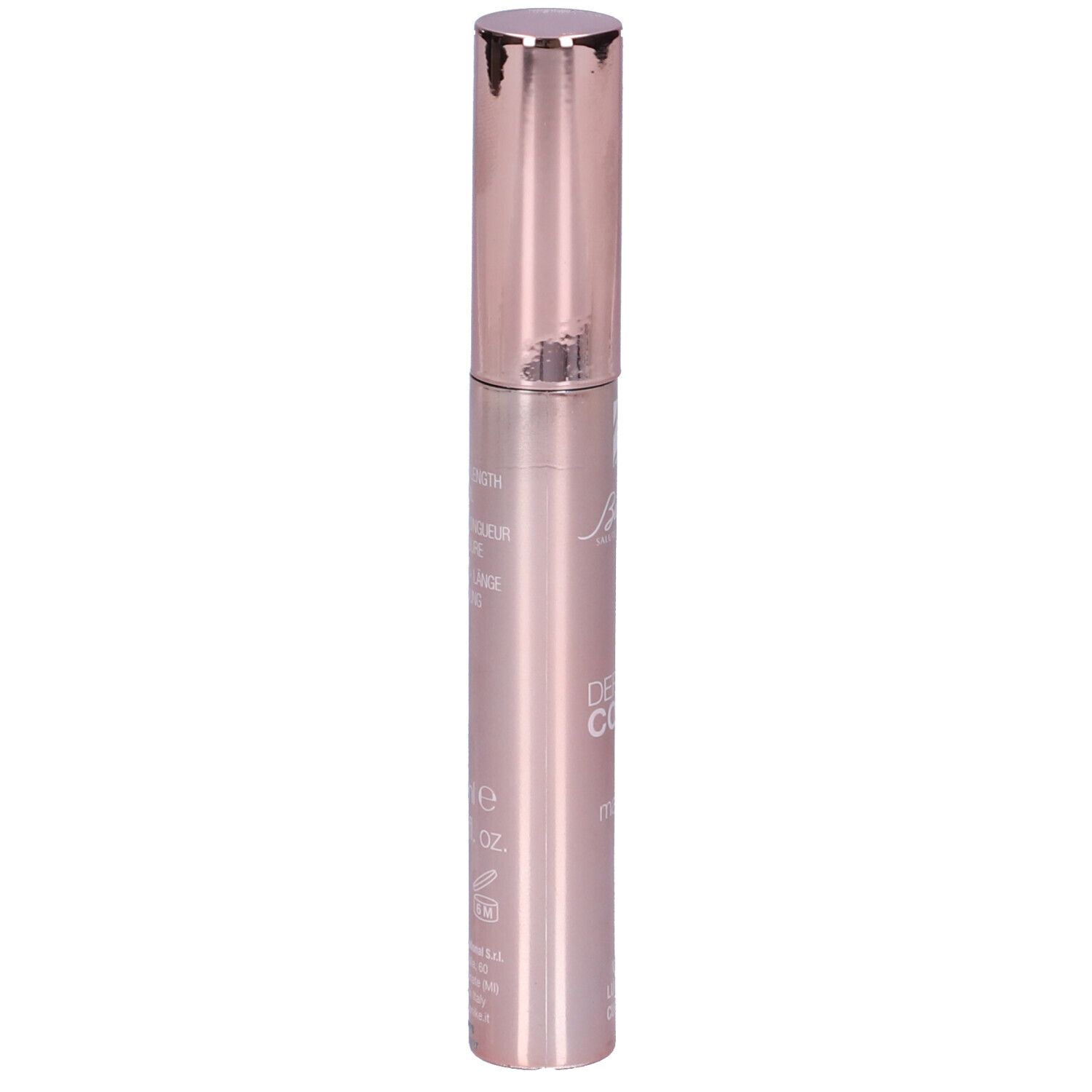 Tubo di mascara rosa con tappo argentato. Testo: Defence Color 3D Mascara. Marchio: BioNike. Scritta: 11 ml.