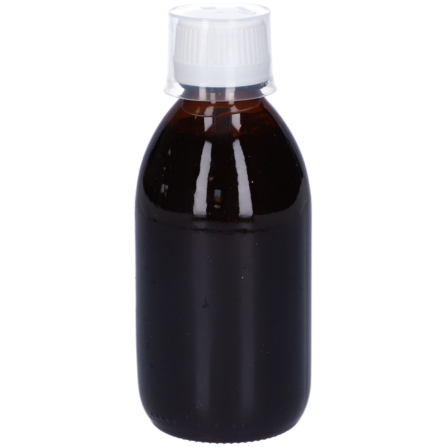 Liquido marrone in bottiglia con tappo bianco. Scritta: Thermofat. Marchio: in forma.