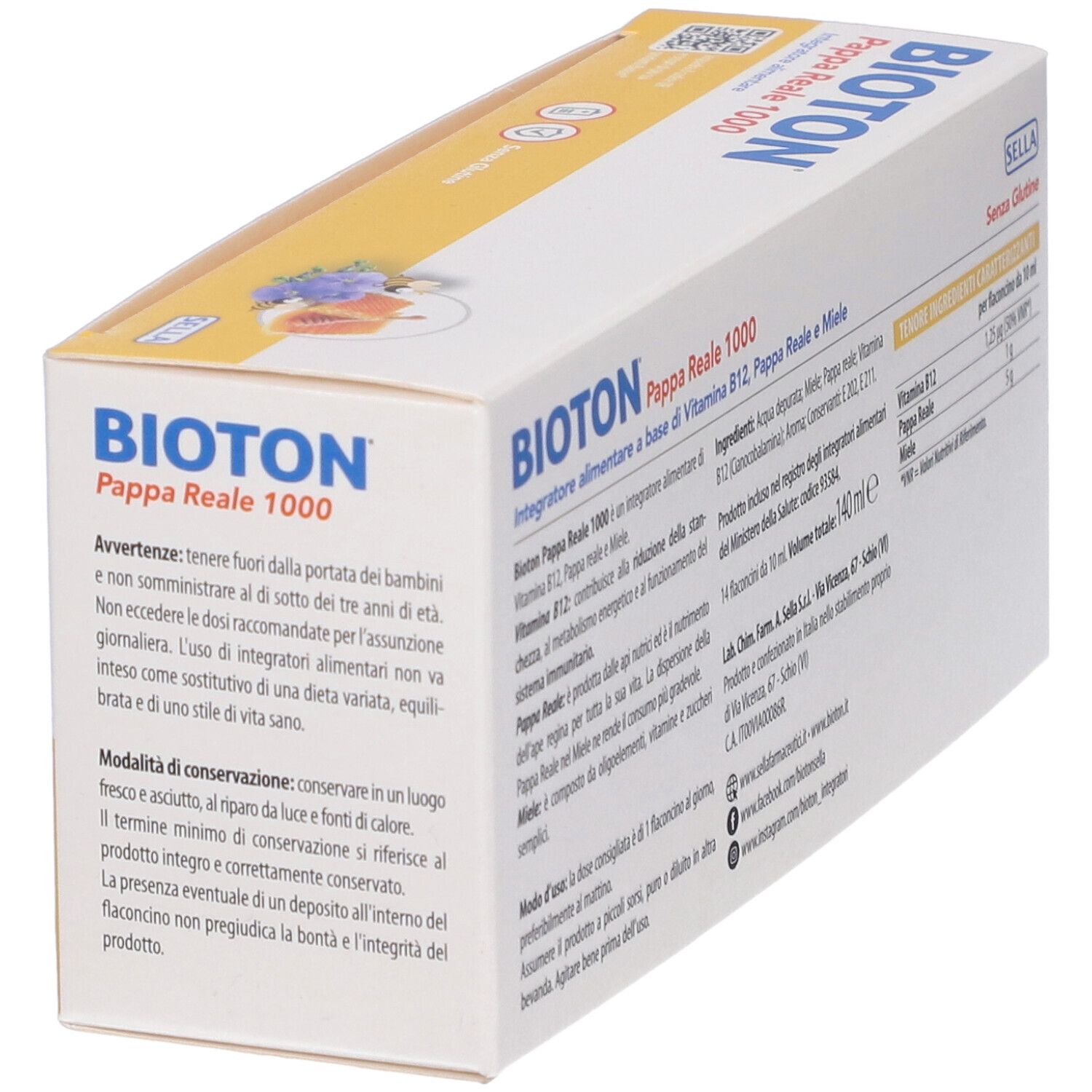 Schachtel "Bioton Pappa Reale 1000". Aufdrucke: "09 2022". Barcode. Produktansicht schräg.