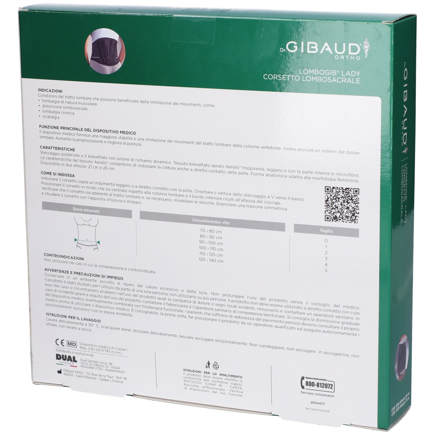 Verpackung eines Gibaud Ortho Lomboo Lady Korsetts.