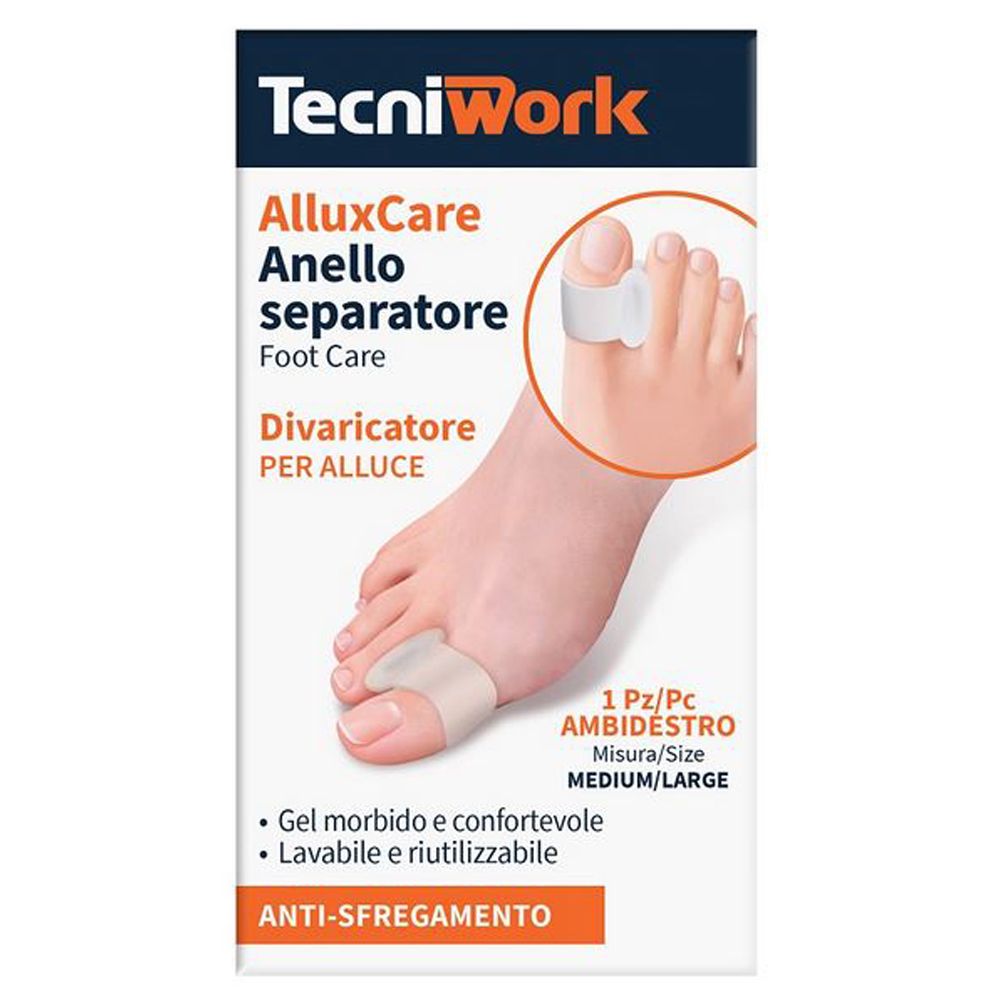 Tecniwork AlluxCare Anello Separatore Divaricatore per Alluce - Ambidestro Misura M/L