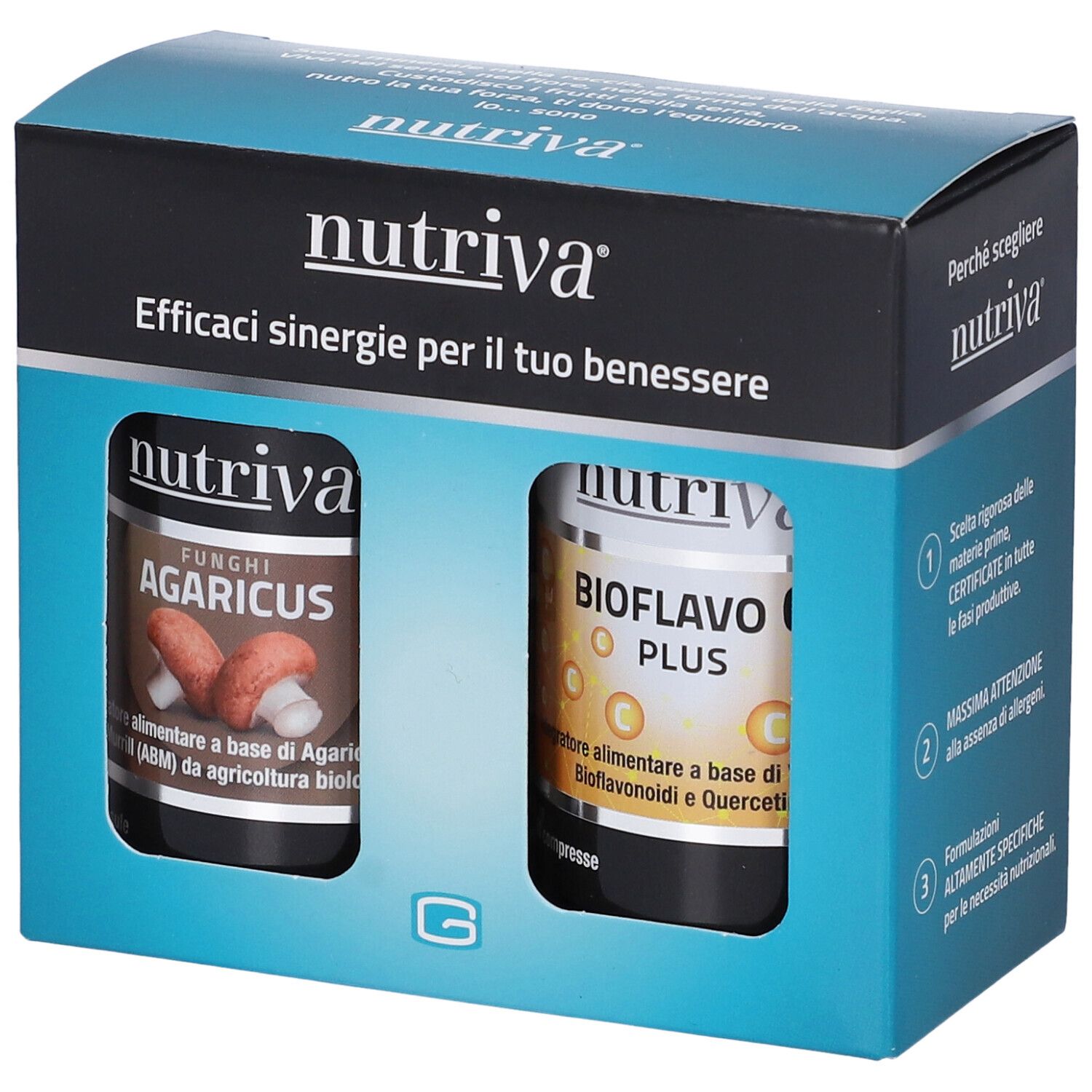 Nutriva Agaricus Capslue + Nutriva Bioflavo C Plus Compresse