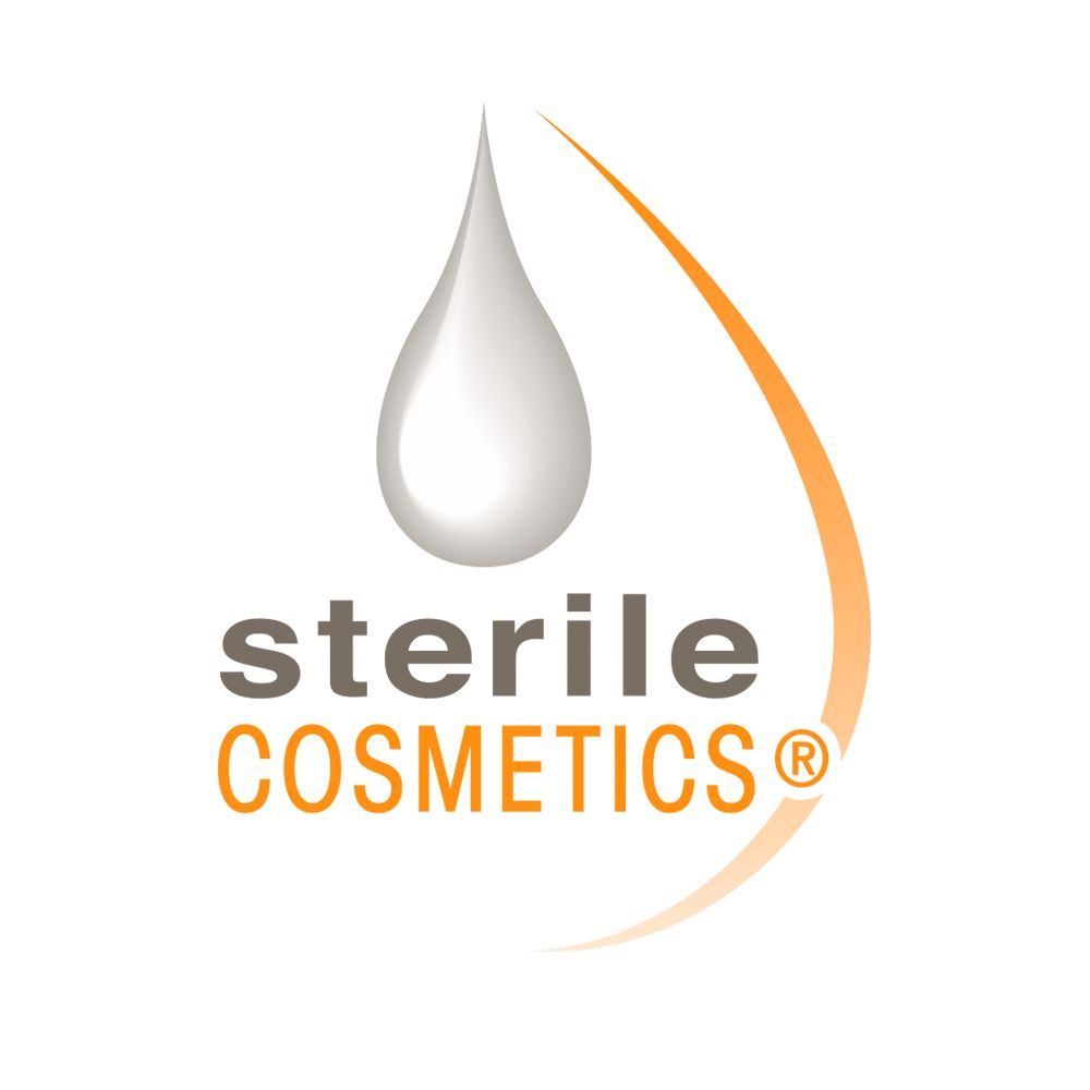Logo avec goutte et texte : sterile COSMETICS.