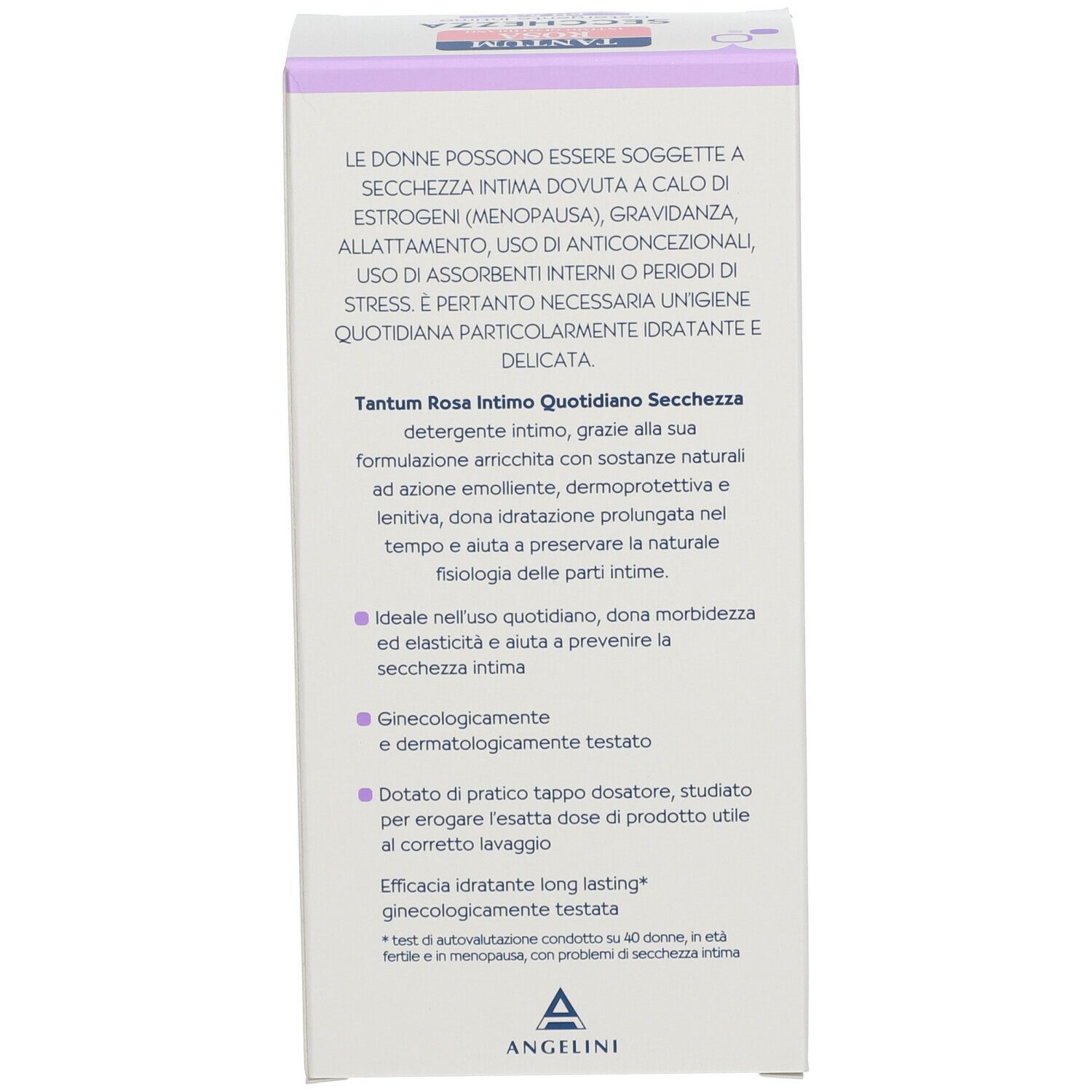 Scatola. Testo: Tantum Rosa Detergente intimo. Ideale per l'uso quotidiano. Dermatologicamente testato.